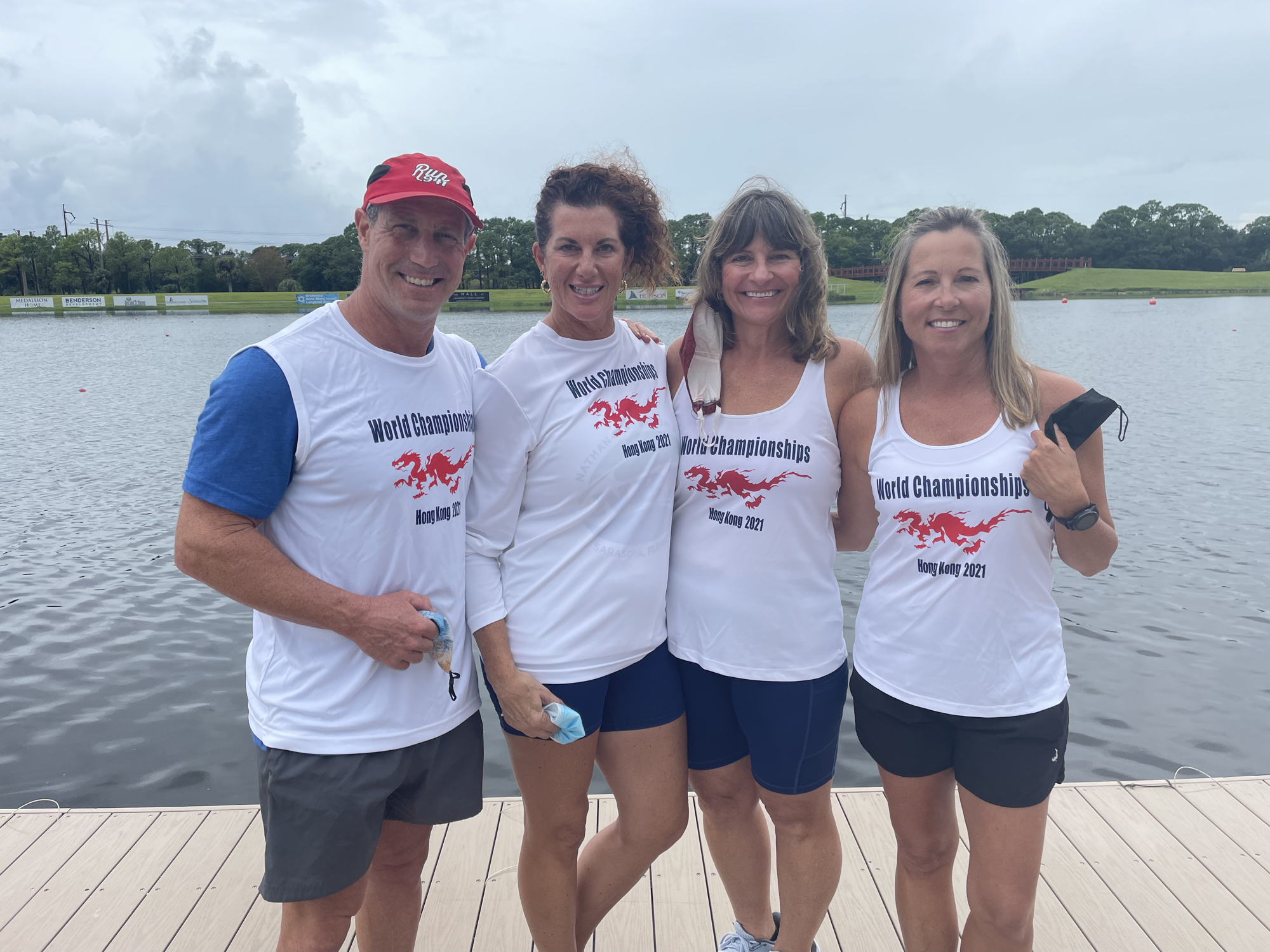 Benderson Park dragon boaters Don Bickel, Doreen Clyne, Beth Turconi and Angela Long were named to Team USA in 2021, though never got to compete. Bickel said the 2022 Club Crew Worlds are a chance to make up for that. File photo.