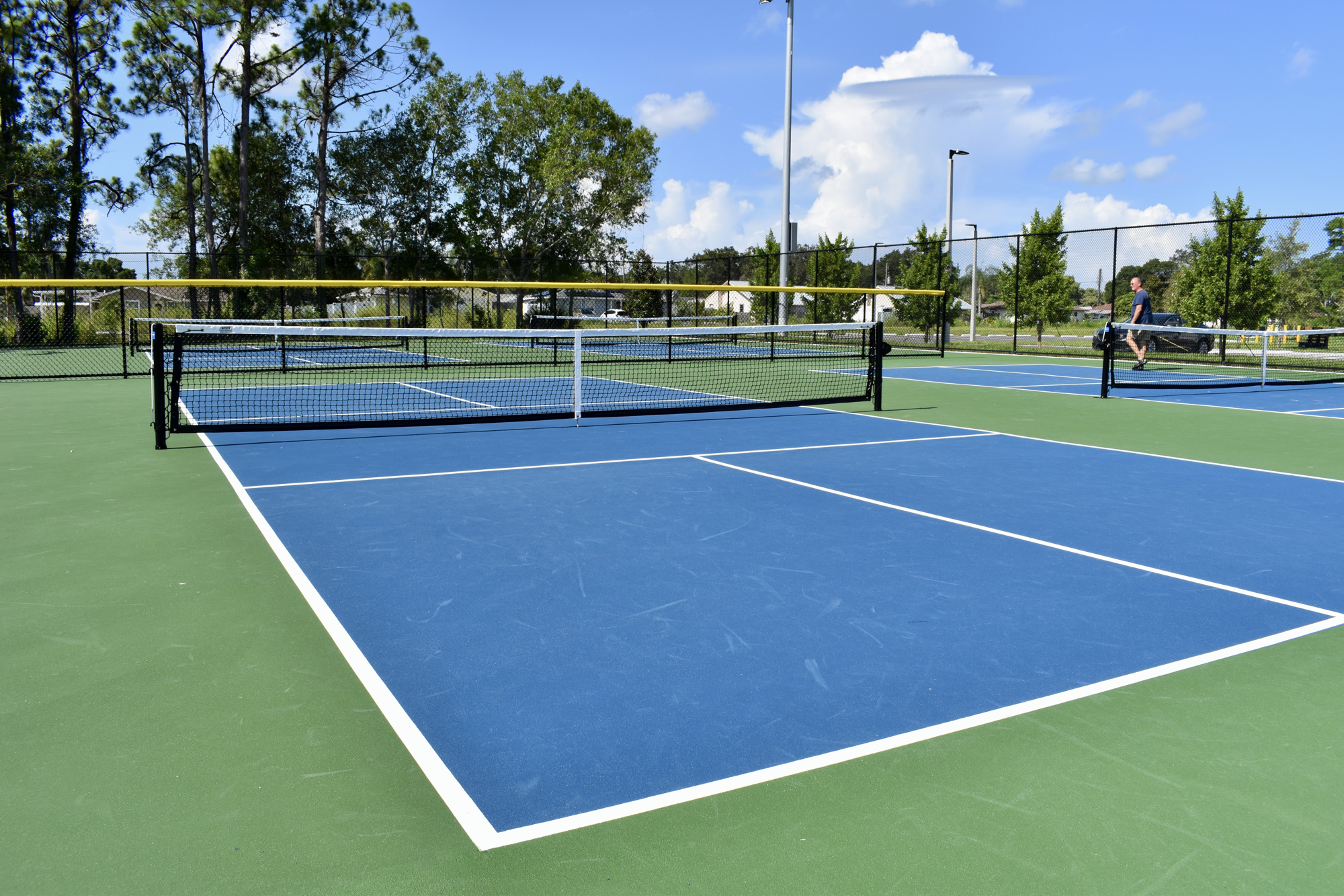 12 lighted pickleball courts serve as the centerpiece of the Pompano Trailhead. (Photo by Eric Garwood)