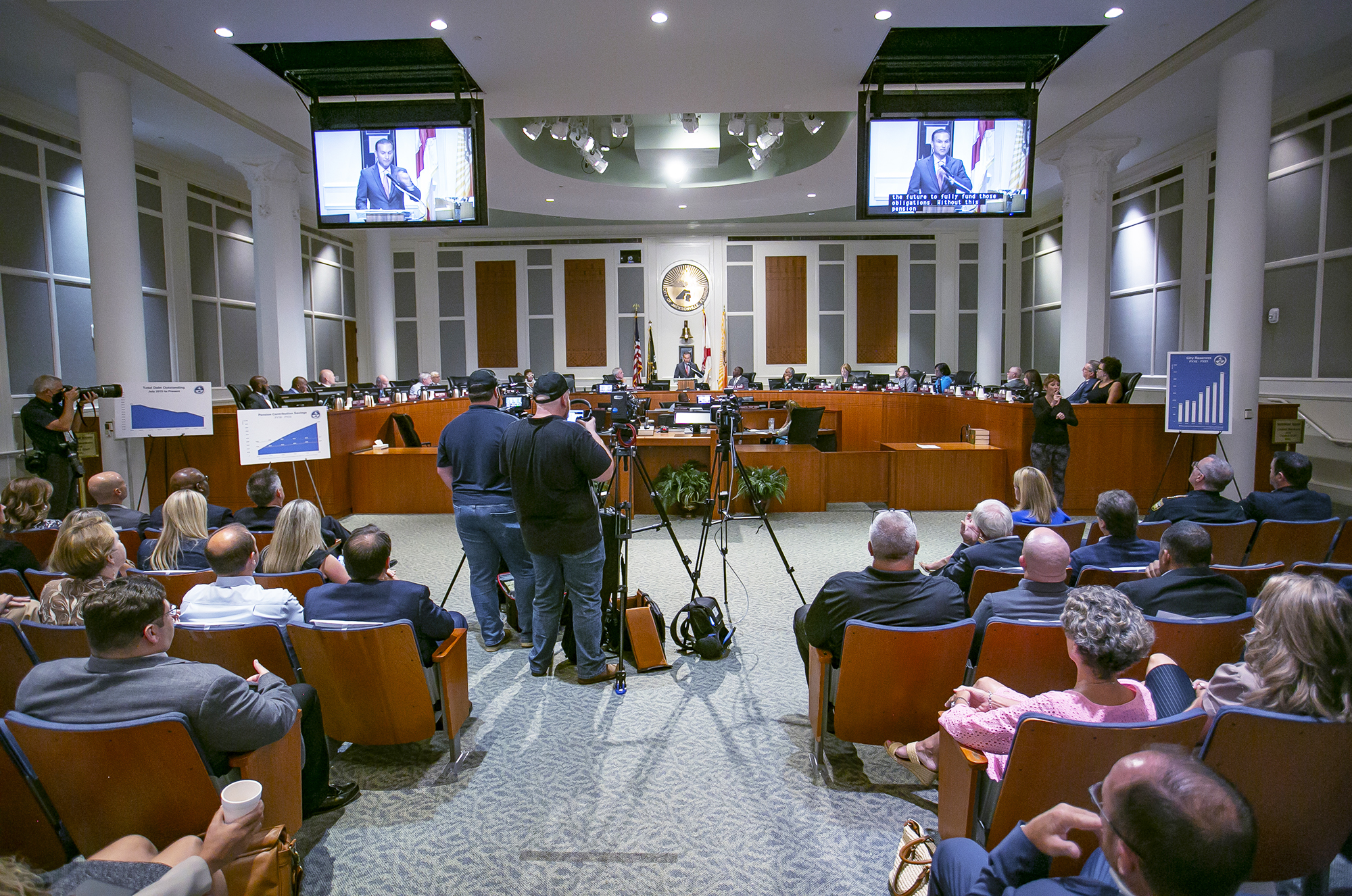Curry speaks during a special session of City Council on July 21 at City Hall. (City of Jacksonville photo)