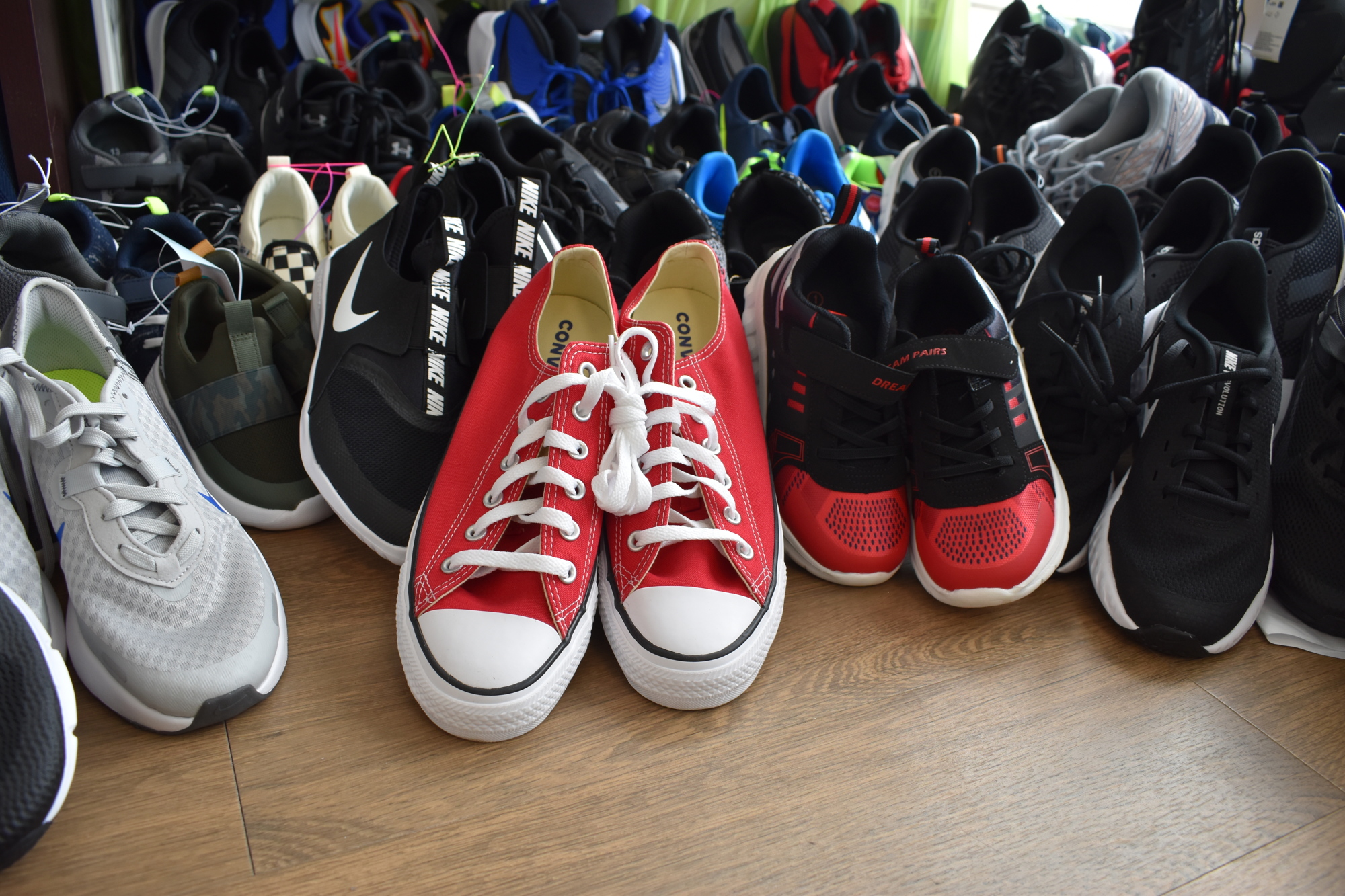 The Lake Club Women's Giving Circle brought in 264 pairs of shoes. (Photo by Ian Swaby)
