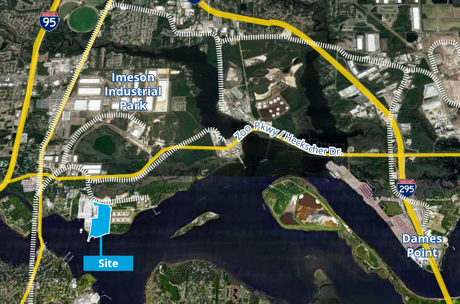 The site is on Somers Road near the JaxPort Talleyrand and Dames Point marine terminals.