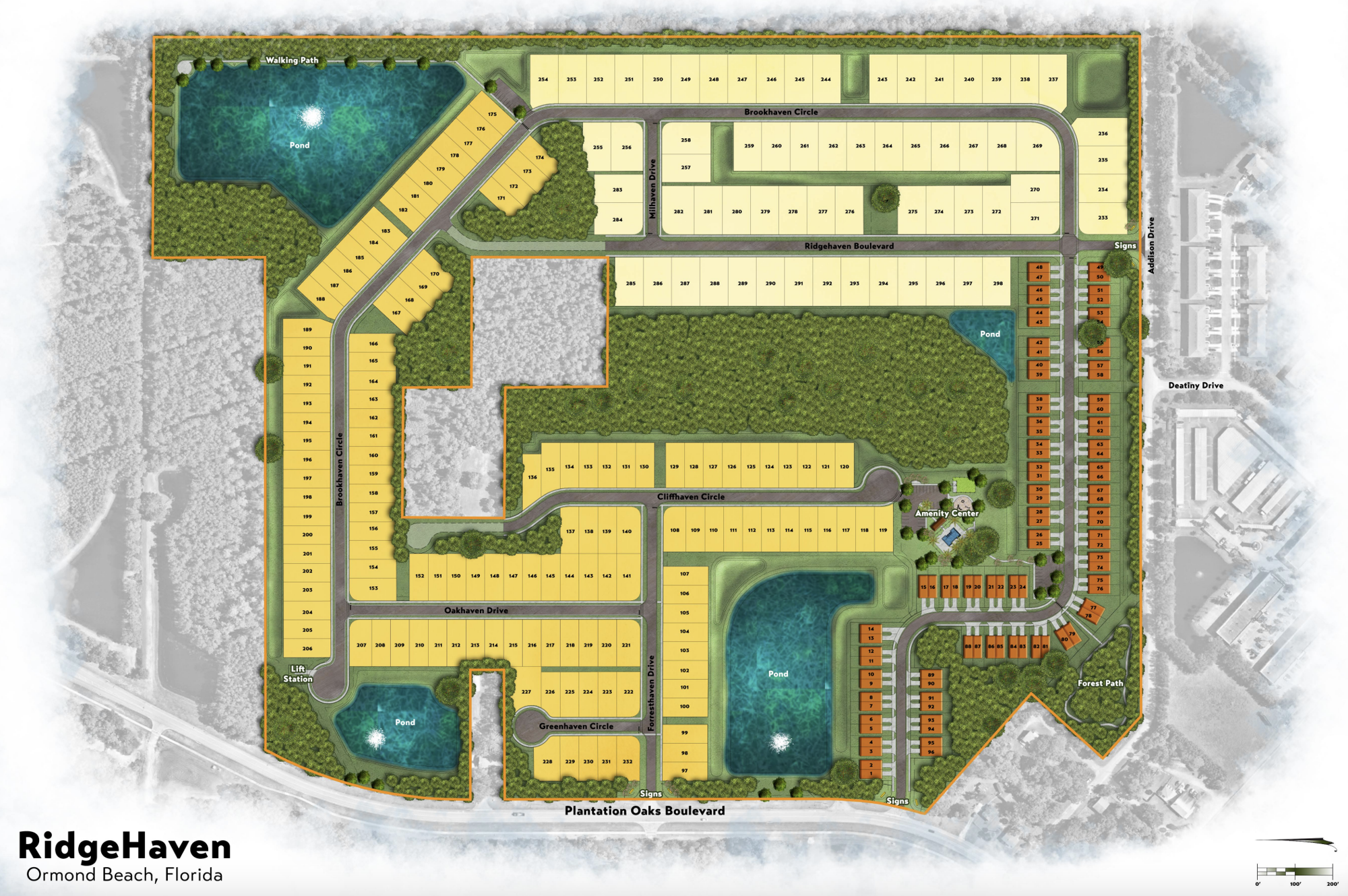 The developer of RidgeHaven seeks to construct no more than 298 units. Though this plan shows access to and from Addison Drive, that has since been eliminated. Courtesy of RidgeHaven