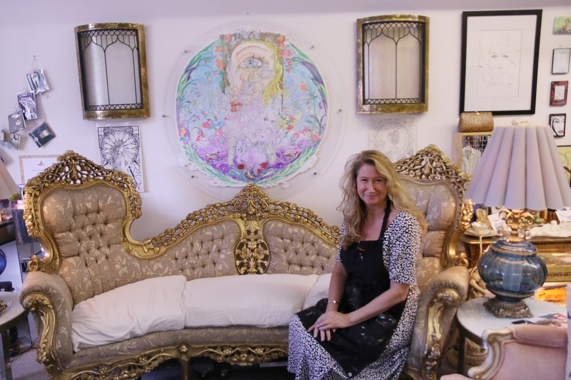 From vintage furniture to art on the walls, Angel Lowden hopes the community finds inspiration to be creative inside her new studio. Photo by Jarleene Almenas
