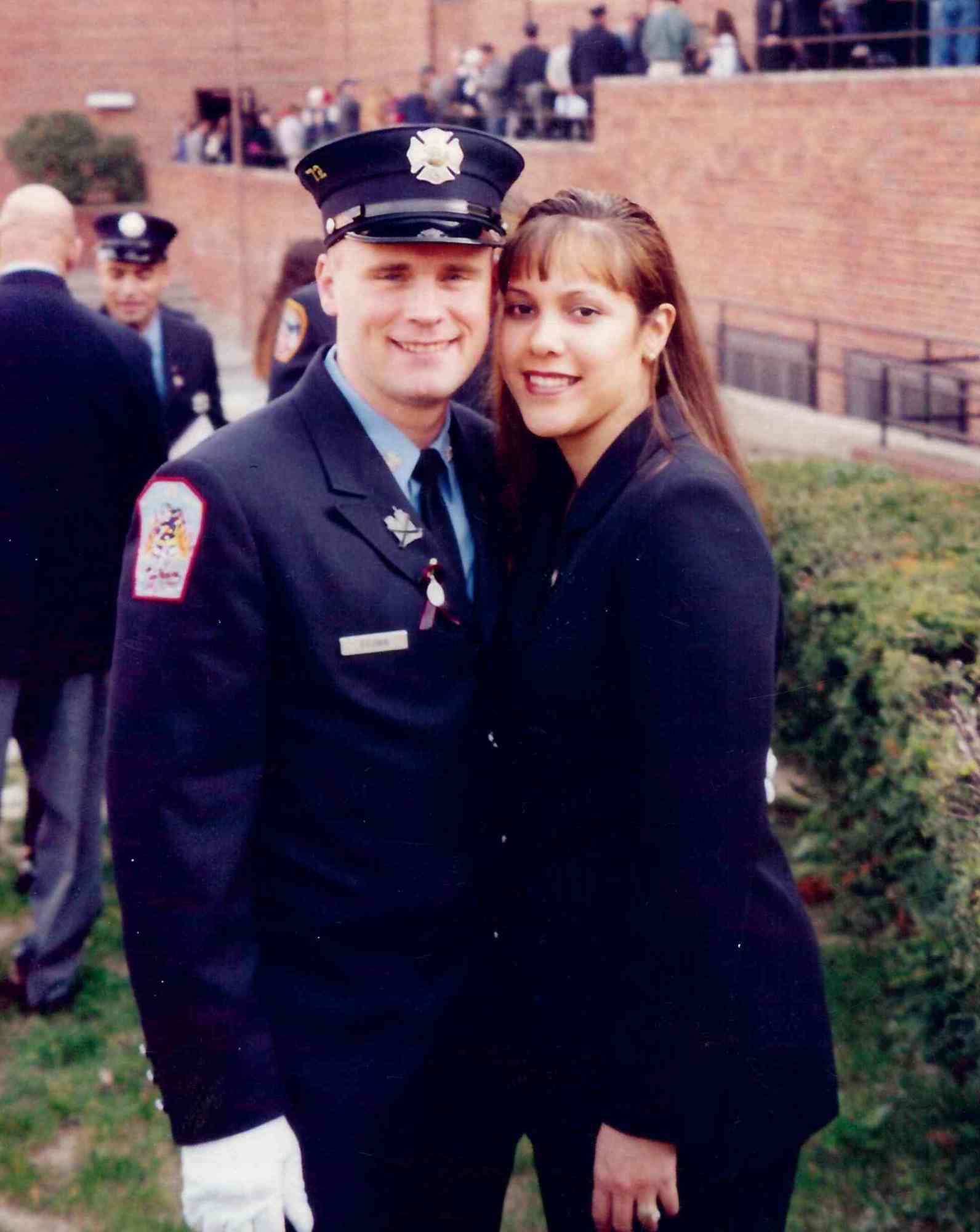 Jimmy and Shirley Brown celebrate his graduation from the firefighter academy.