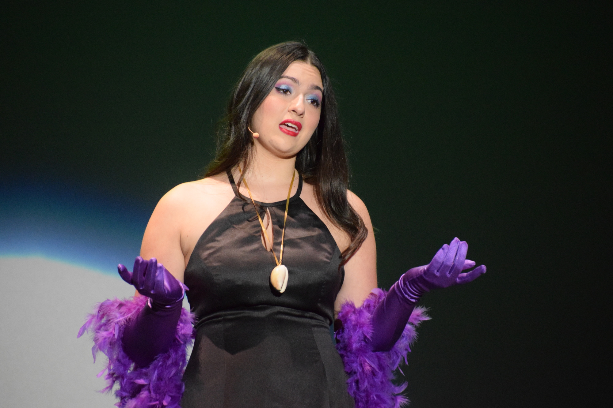 Braden River High School's Nicole Lykiardopoulos, who graduated in May, acts as Ursula from 