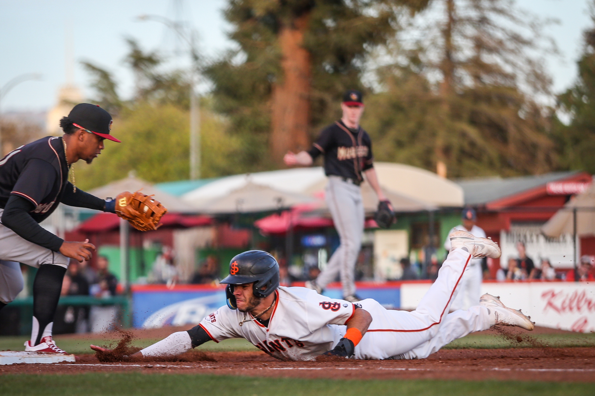 Former Lakewood Ranch High outfielder Grant McCray said he has a goal of nabbing 50 steals this season. (Photo courtesy of Shelly Valenzuela via San Jose Giants)