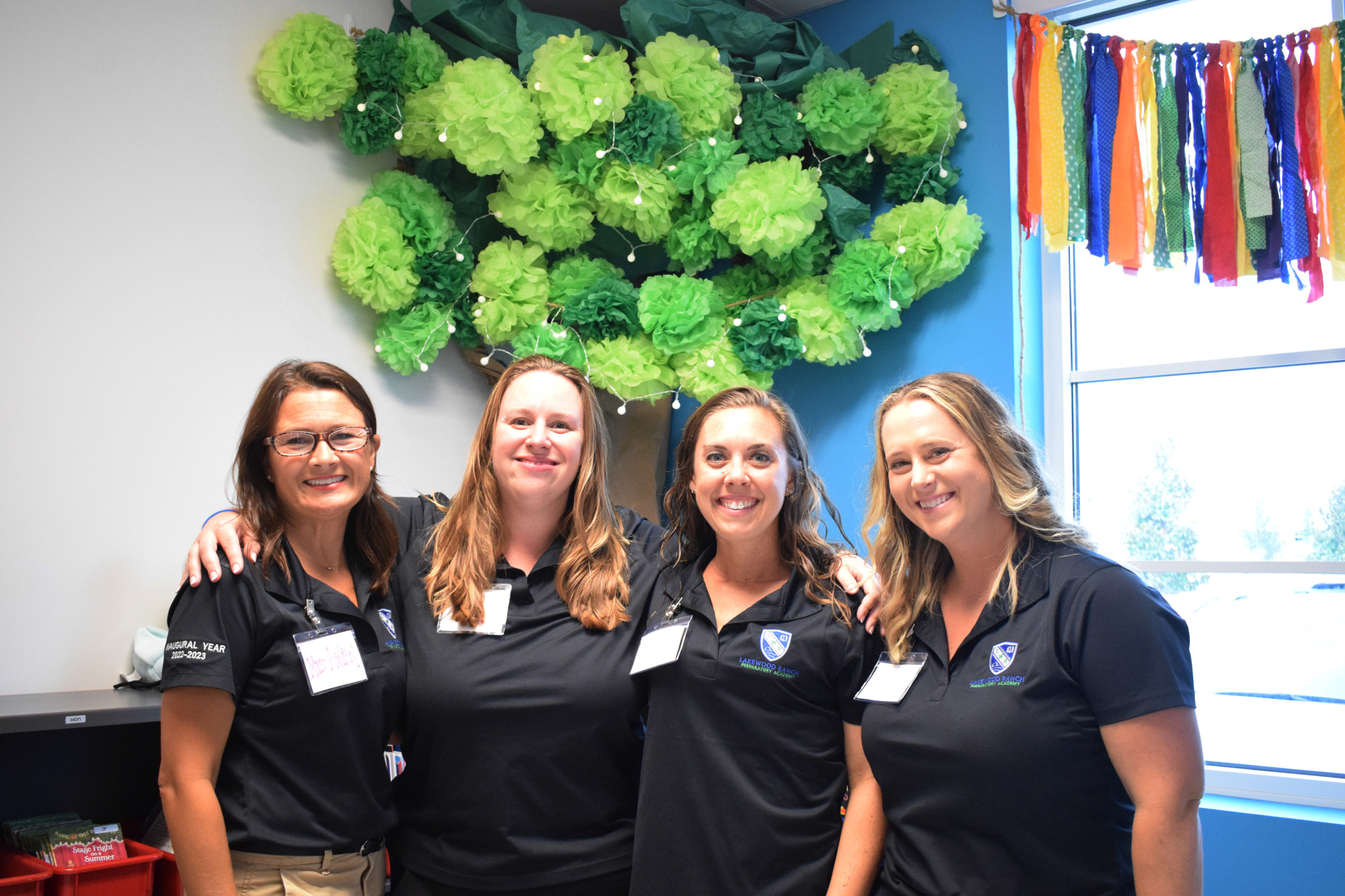 Kindergarten teachers Stacy Autrey, Katrina Zagroba-Kamal, Cayse Imhoff and Kristina Kushto look forward to having their kindergarten village together and being able to help students based on their needs. (Photo by Liz Ramos)