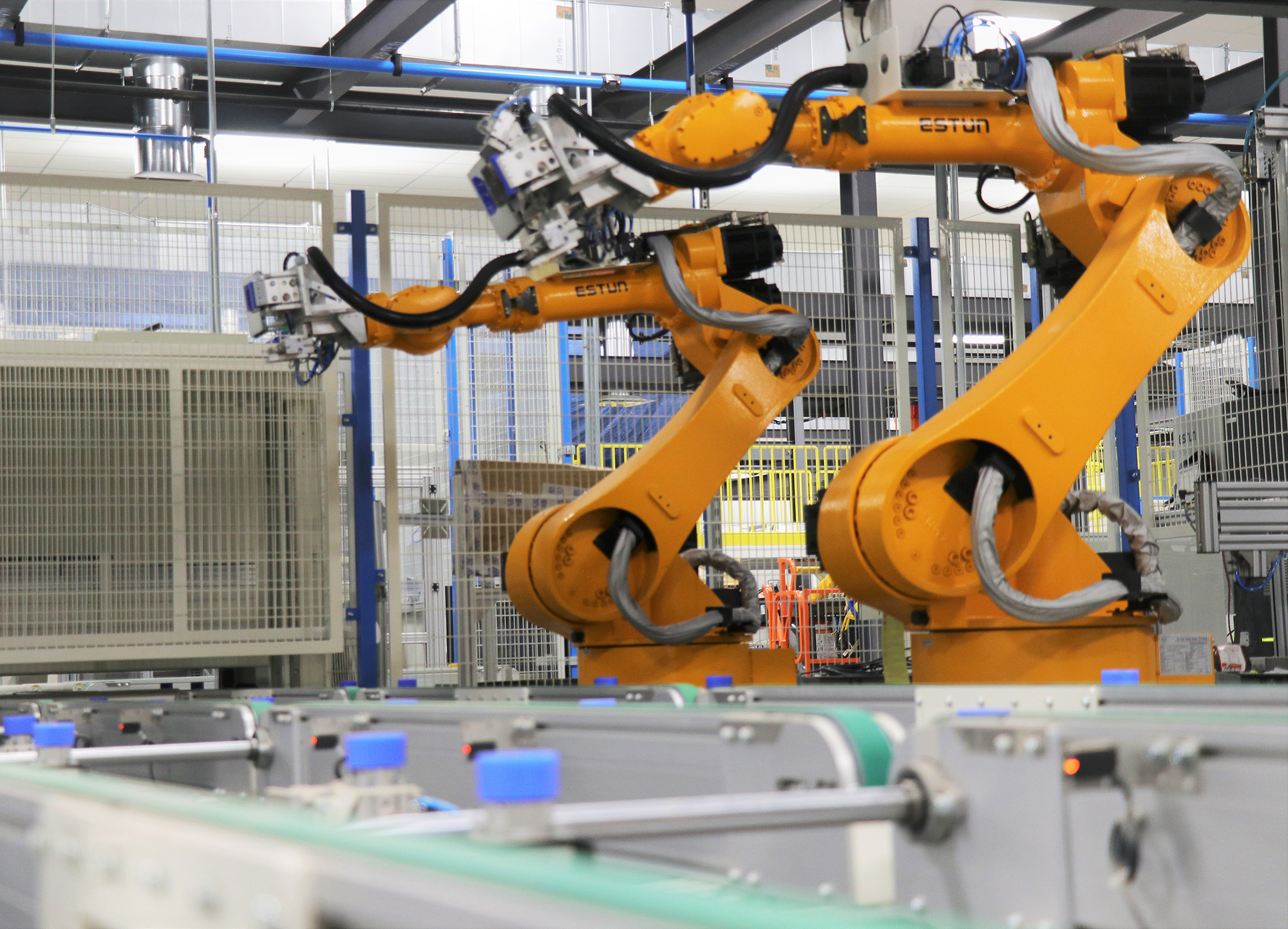 Robots are used in nearly every part of the manufacturing process at JinkoSolar.