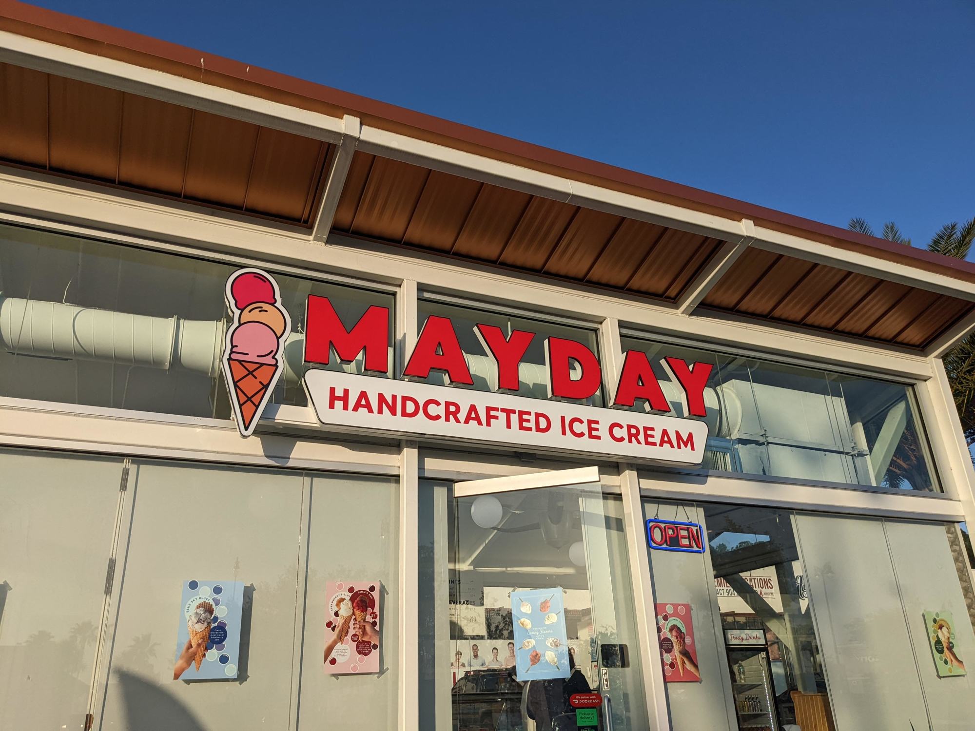 Mayday Handcrafted Ice Creams at 725 Skymarks Drive near River City Marketplace. The chain has seven locations in Northeast Florida, one in Tampa and one in Lakeland.