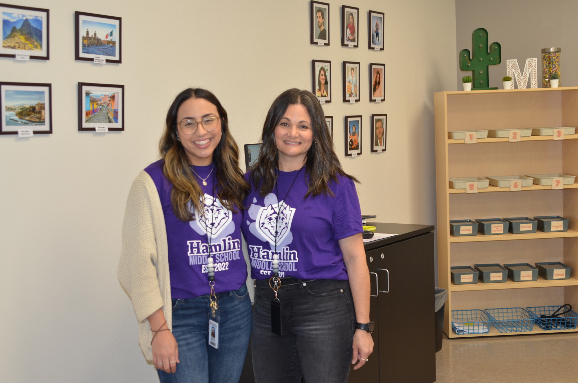 Valeria Montes, left, and her mother, Janet Carrasquillo both teach Spanish at the high school and middle school levels at Hamlin. 