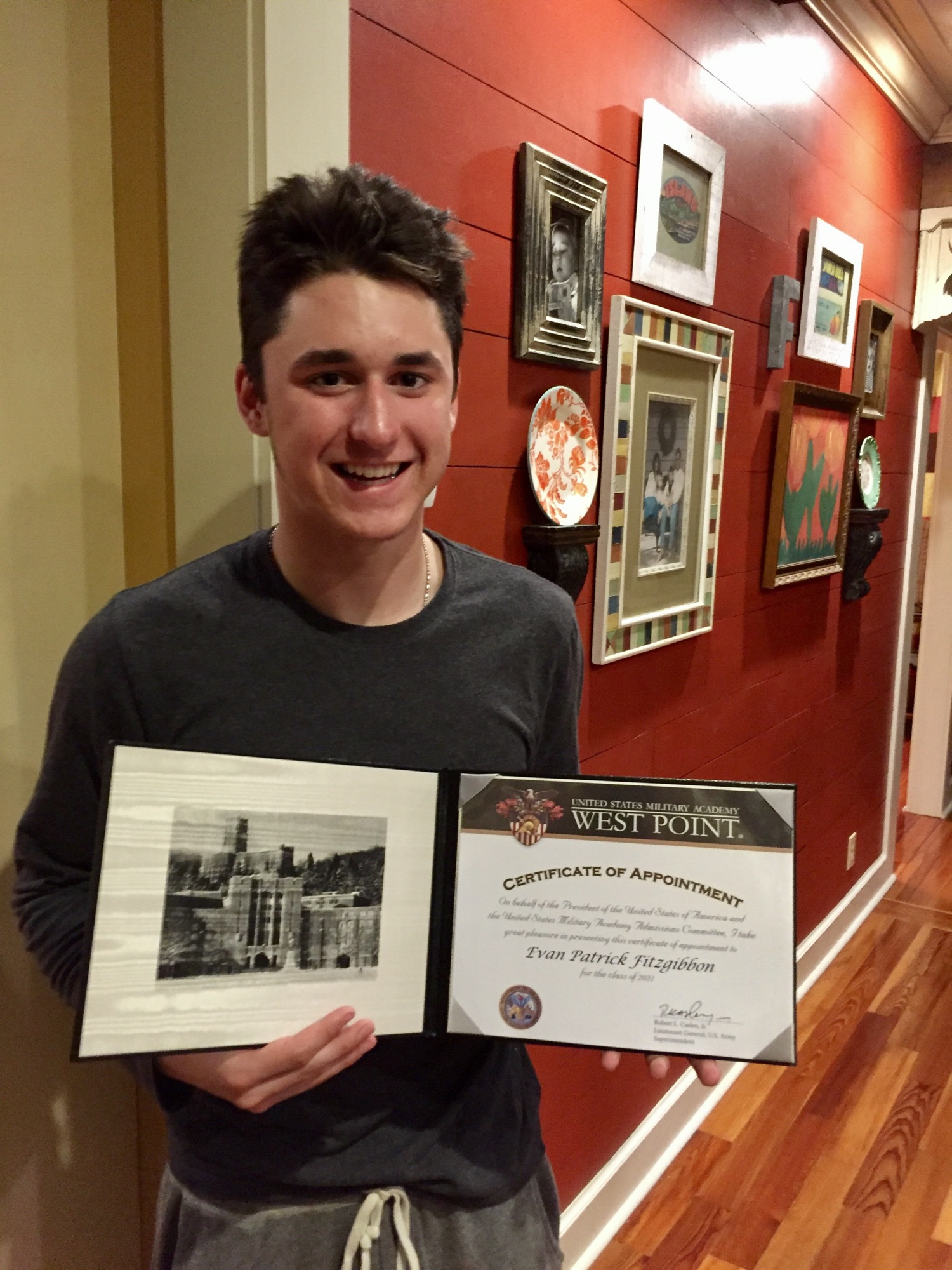 Evan Fitzgibbon fulfilled a longtime dream by earning acceptance into West Point.