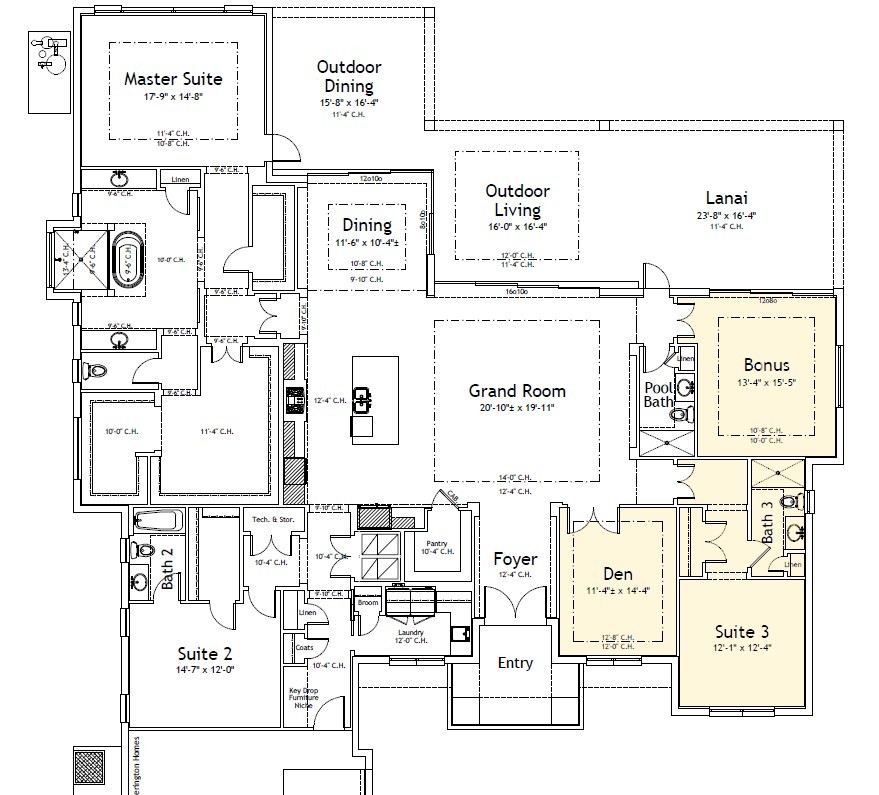 Lee Wetherington Homes’ new model floor plan, the Solstice, is designed to easily be modified to include an in-law suite. (Courtesy of Lee Wetherington Homes)