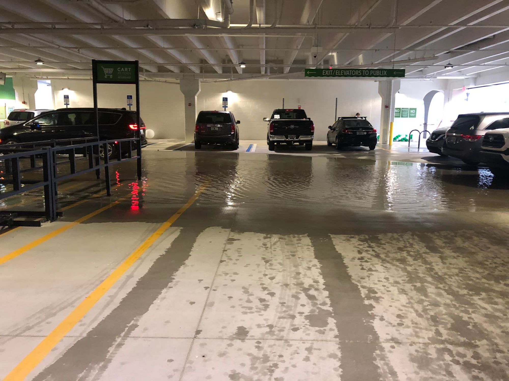 News4Jax.com posted this photo of the flooding in the San Marco Publix parking garage.