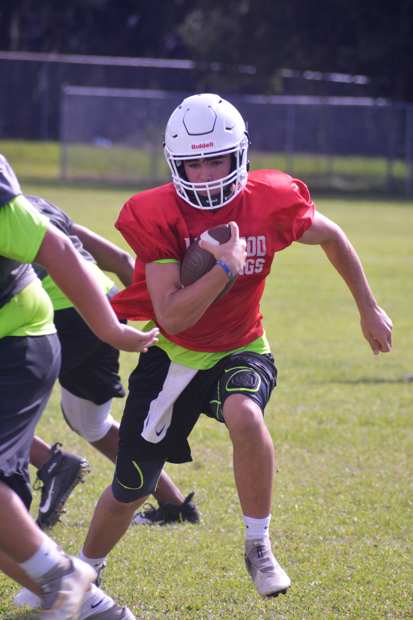 Lakewood Ranch High junior quarterback Sebastian Mejia is one of the contenders in the team's quarterback competition. The competition could continue until the team's Preseason Classic Aug. 19. (Photo by Ryan Kohn.)