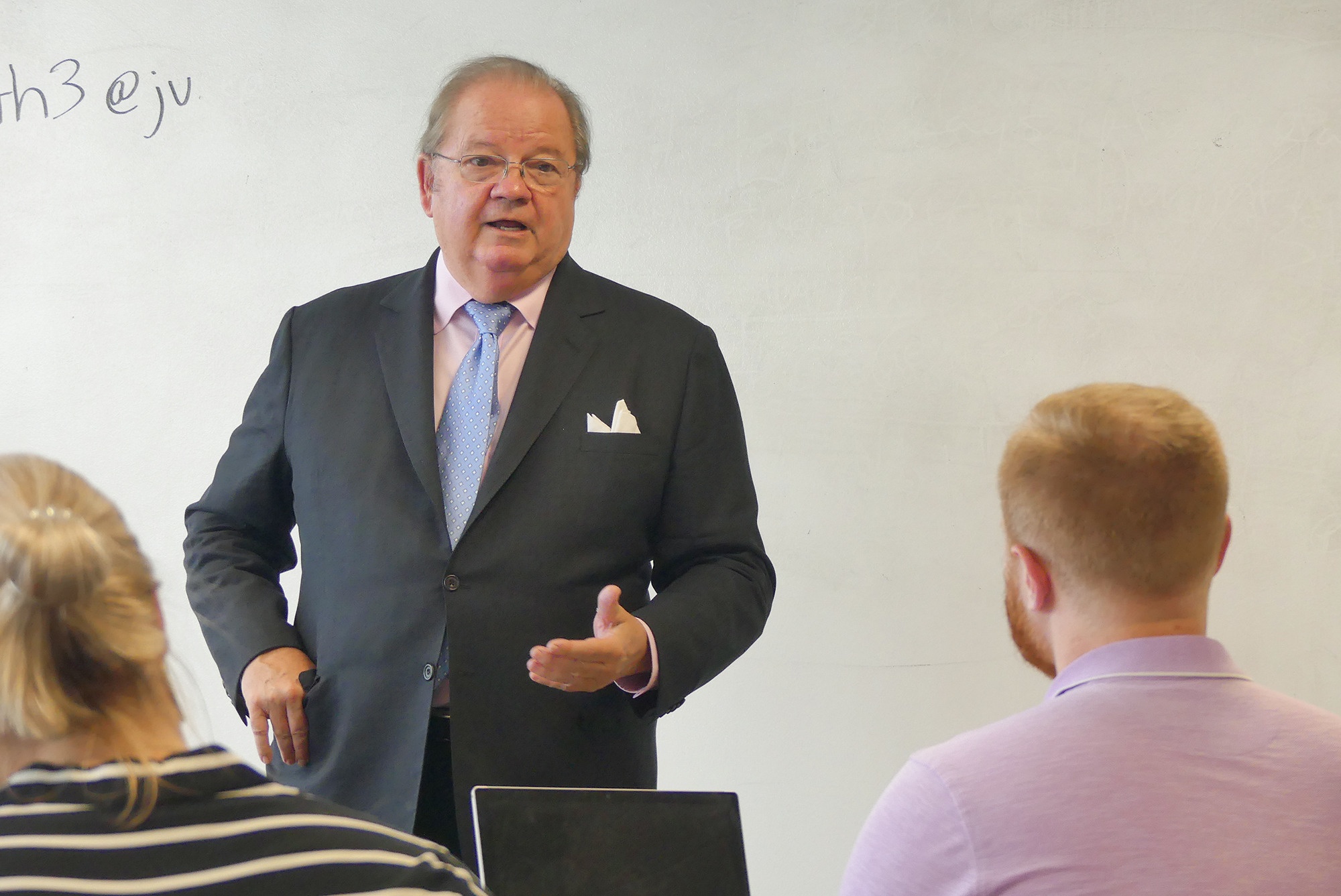 Jacksonville University College of Law Dean Nicholas Allard speaks to students on the first day of classes Aug. 8 at JU’s Downtown campus on the 18th floor in VyStar Tower at 76 S. Laura St.