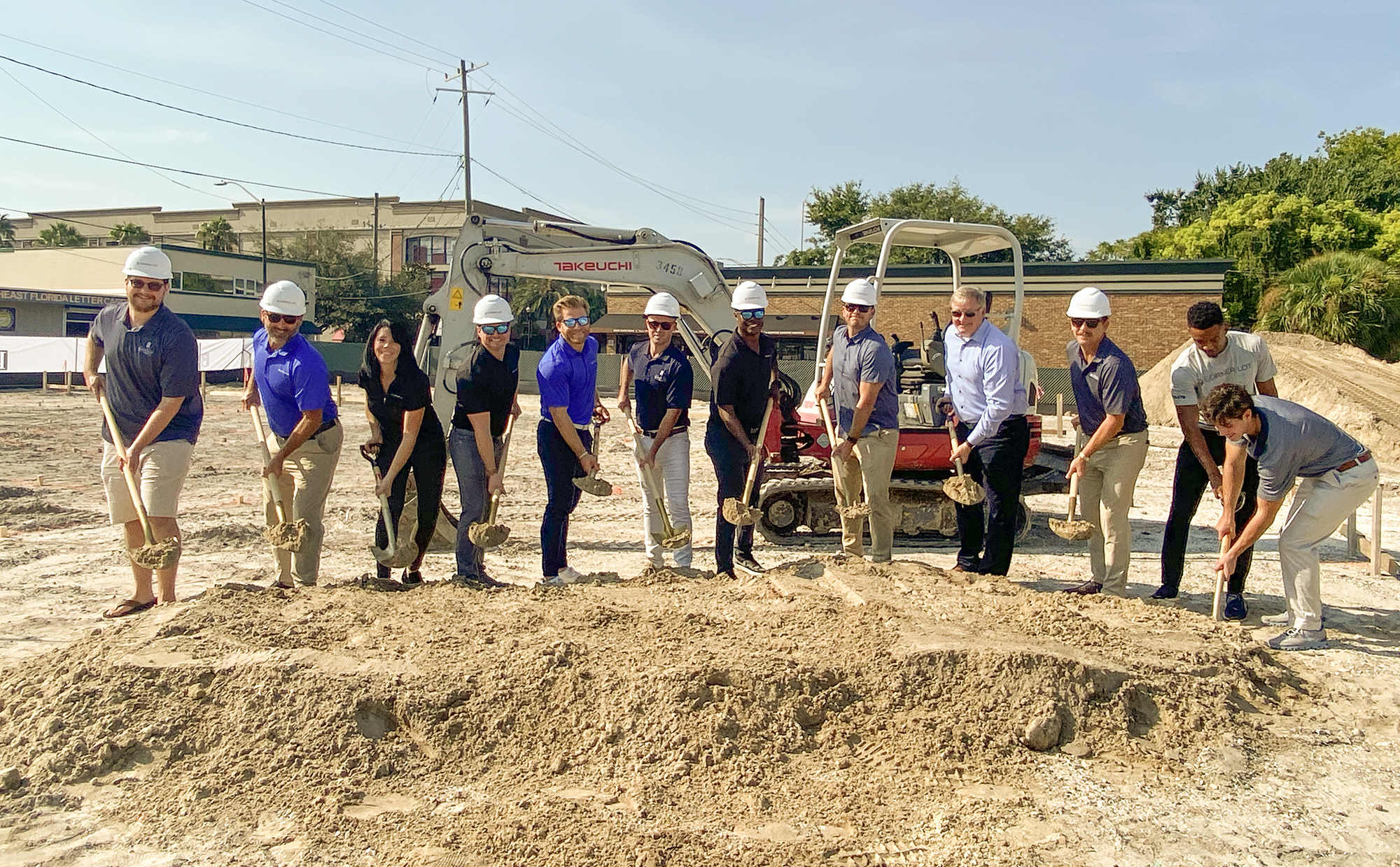 Corner Lot held a groundbreaking ceremony Aug. 17 for the Home2 Suites by Hilton hotel.