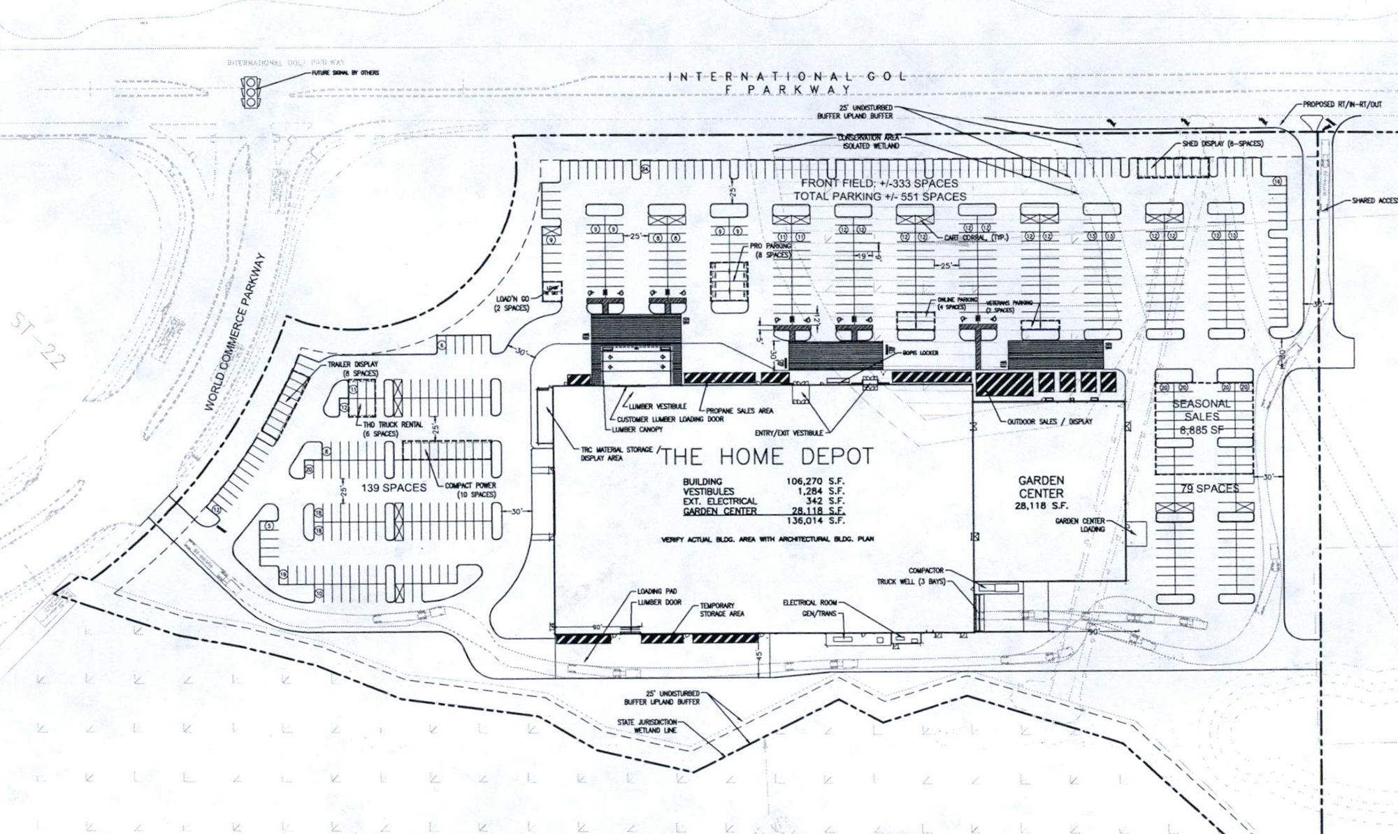 The site plan for The Home Depot.