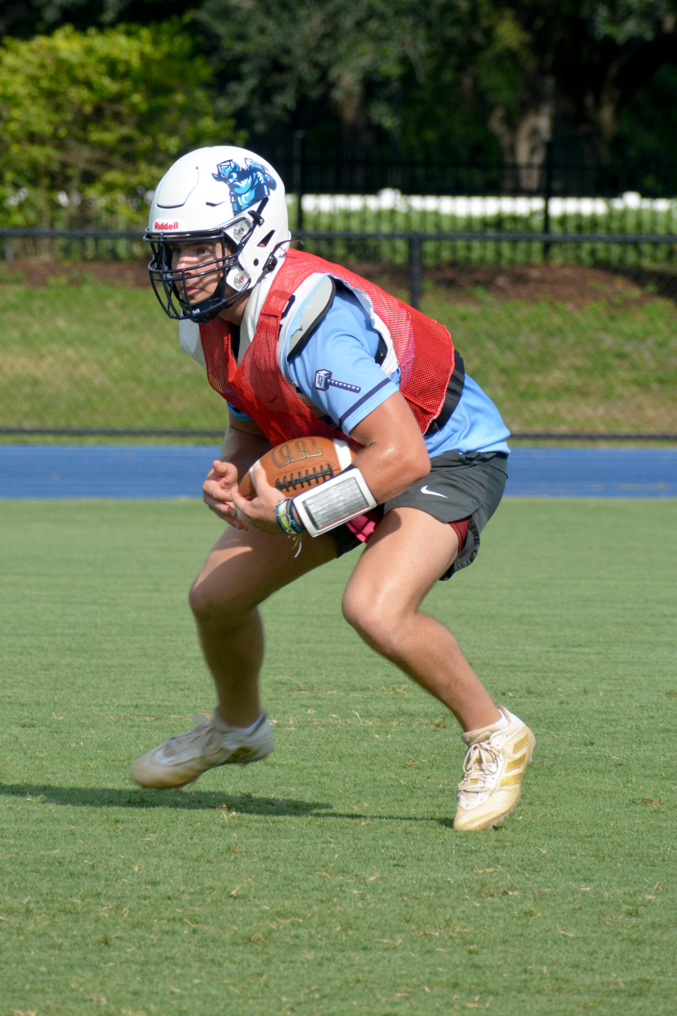 ODA senior Jack Hobson, a senior on the Thunder baseball team, will also play quarterback for the football team. Hollway said Hobson will make plays with his arm as well as his legs. (Photo by Ryan Kohn)