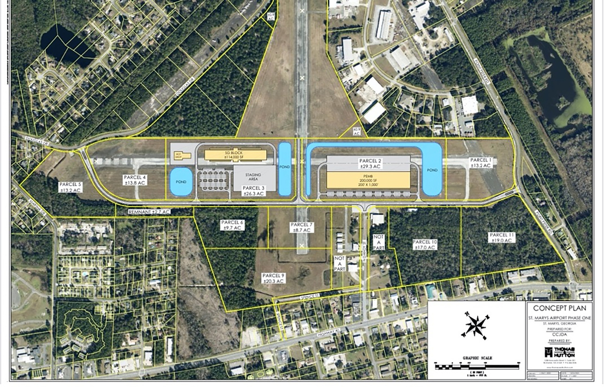A preliminary site plan for the future SG Blocks manufacturing facility in St. Marys, Georgia.