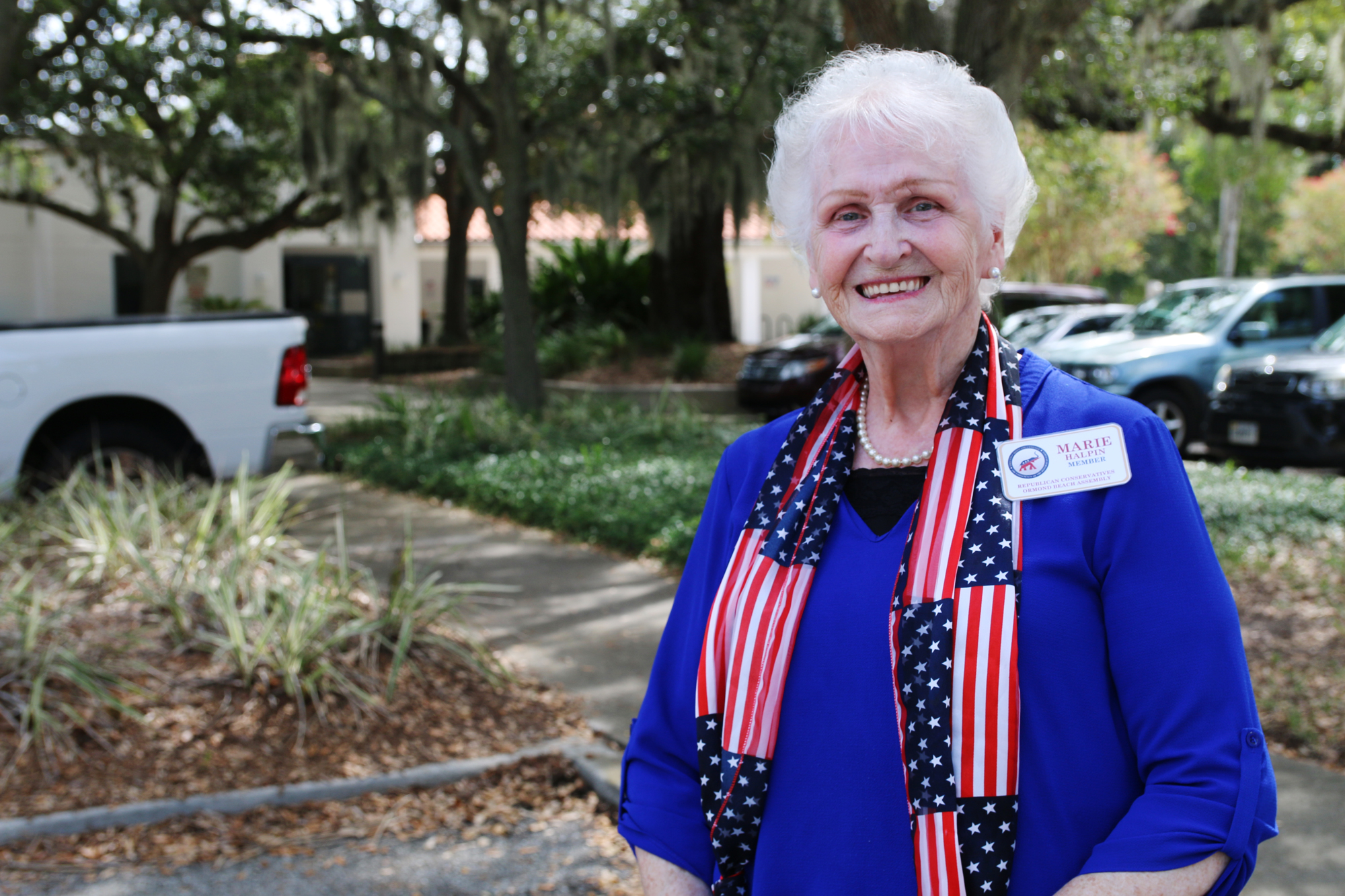 Ormond Beach resident Marie Halpin has been volunteering at the polls for over six decades. Photo by Jarleene Almenas