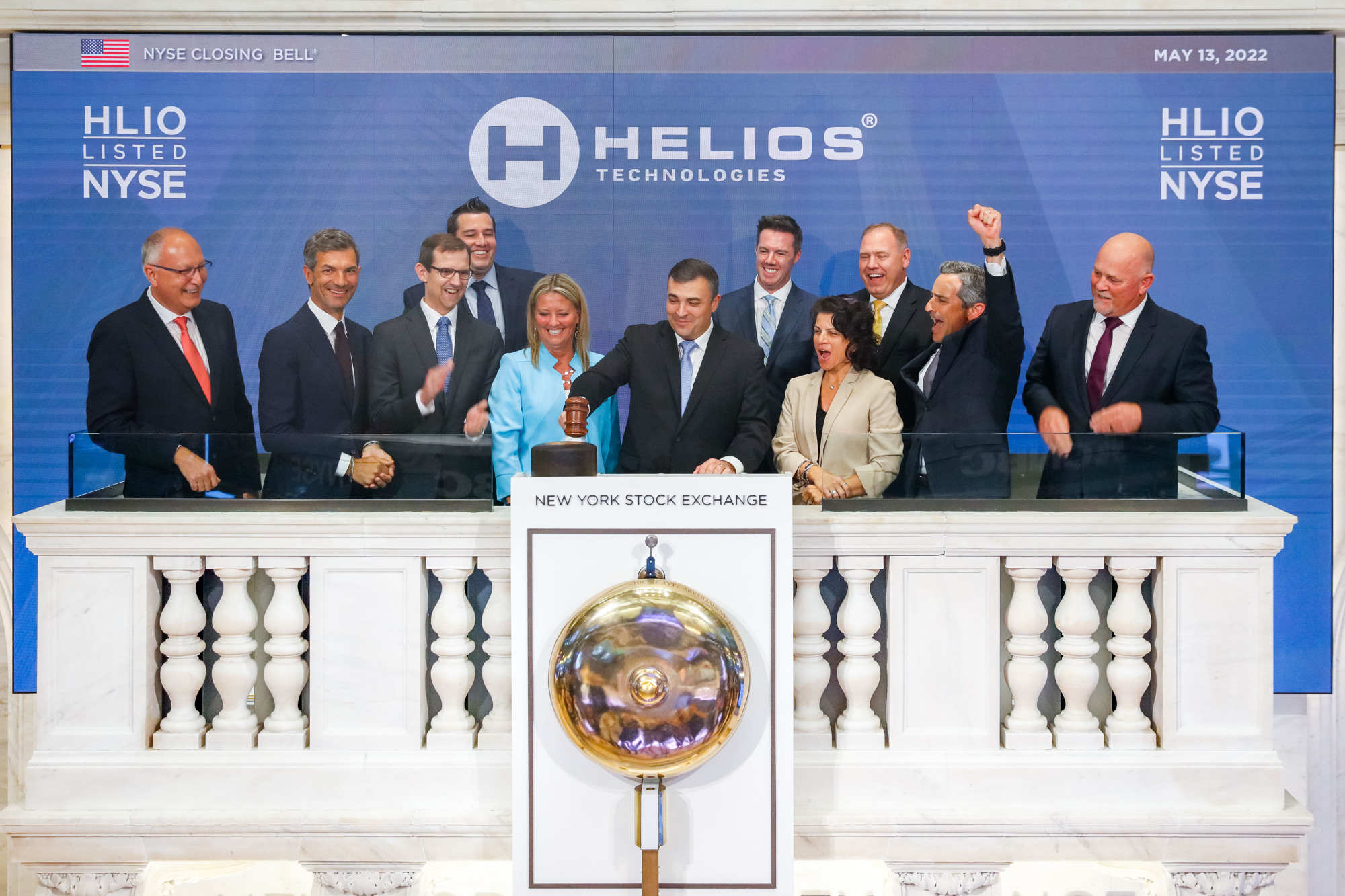 Executives with Helios Technologies rang the bell at the NYSE in May. (Courtesy photo)