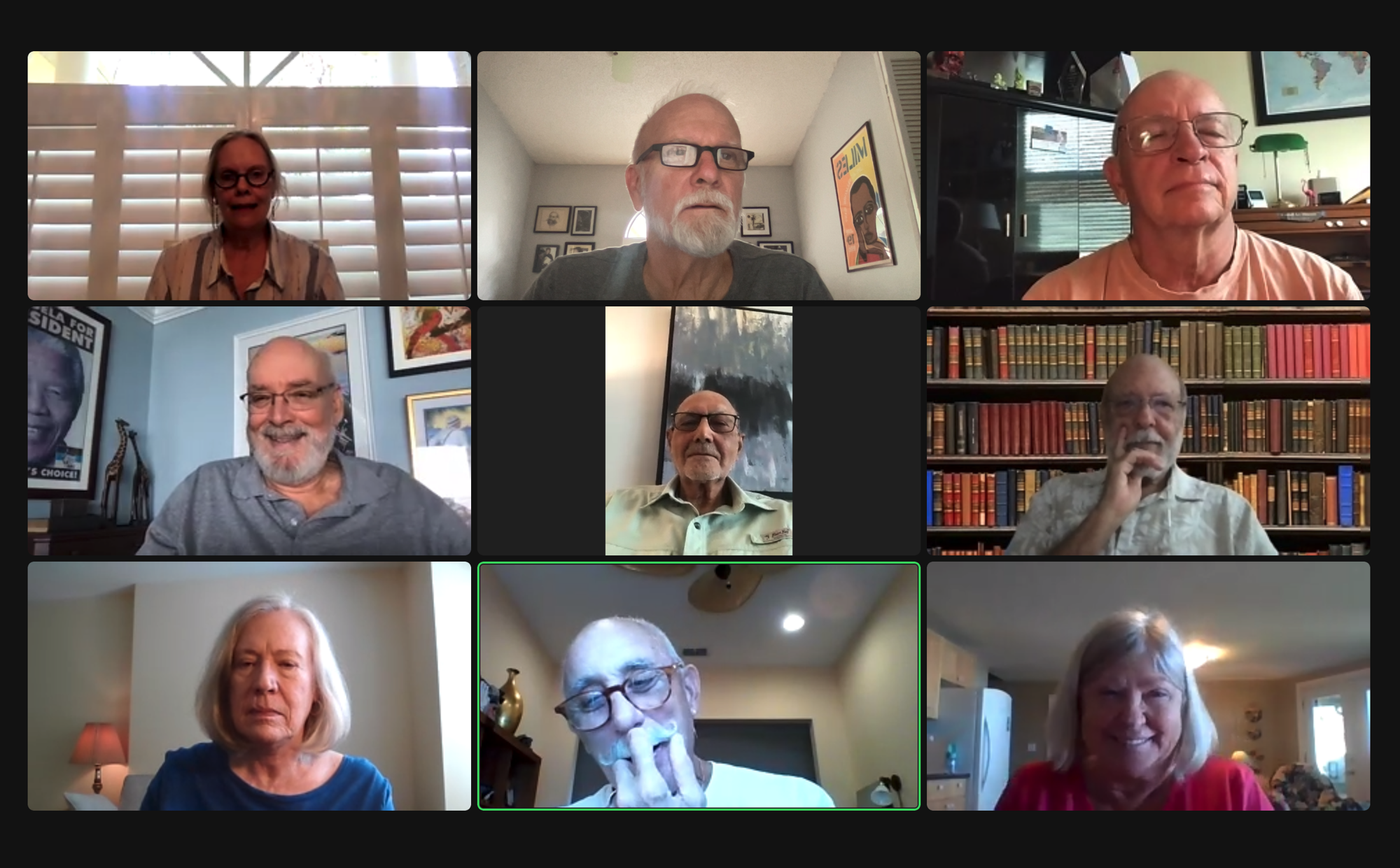 Since March 2020, the club has met via Zoom. During the meeting, members read their pieces, after which each takes the stage to comment on the work. (Photo by Eric Snider)