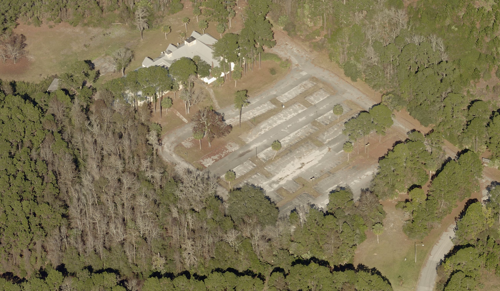 An aerial view of the property.