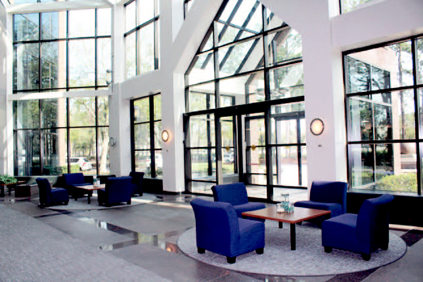 The lobby at 8787 Baypine.
