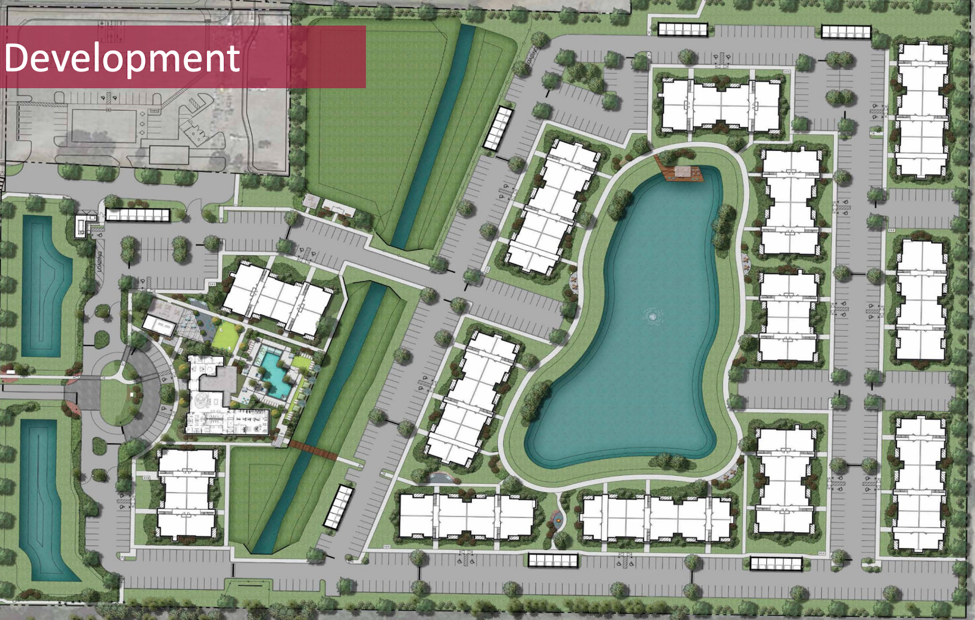 The approved site plan for Aventon Sarasota places the majority of the residential buildings to the right beneath SRQ's noise contour. (Courtesy image)