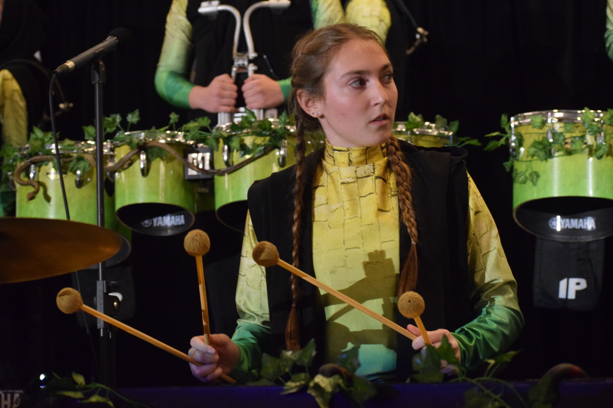 Lakewood Ranch High School junior Abby Newton plays in unison with others in the Indoor Percussion Ensemble. Lakewood Ranch High's marching band program will receive $15,000 for its marching show and staff. (File photo)