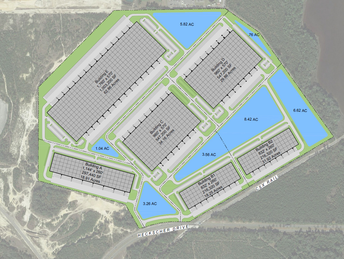 Imeson Park South in North Jacksonville. Building 300 is Building E on these plans. Building 100 is also called Building A.