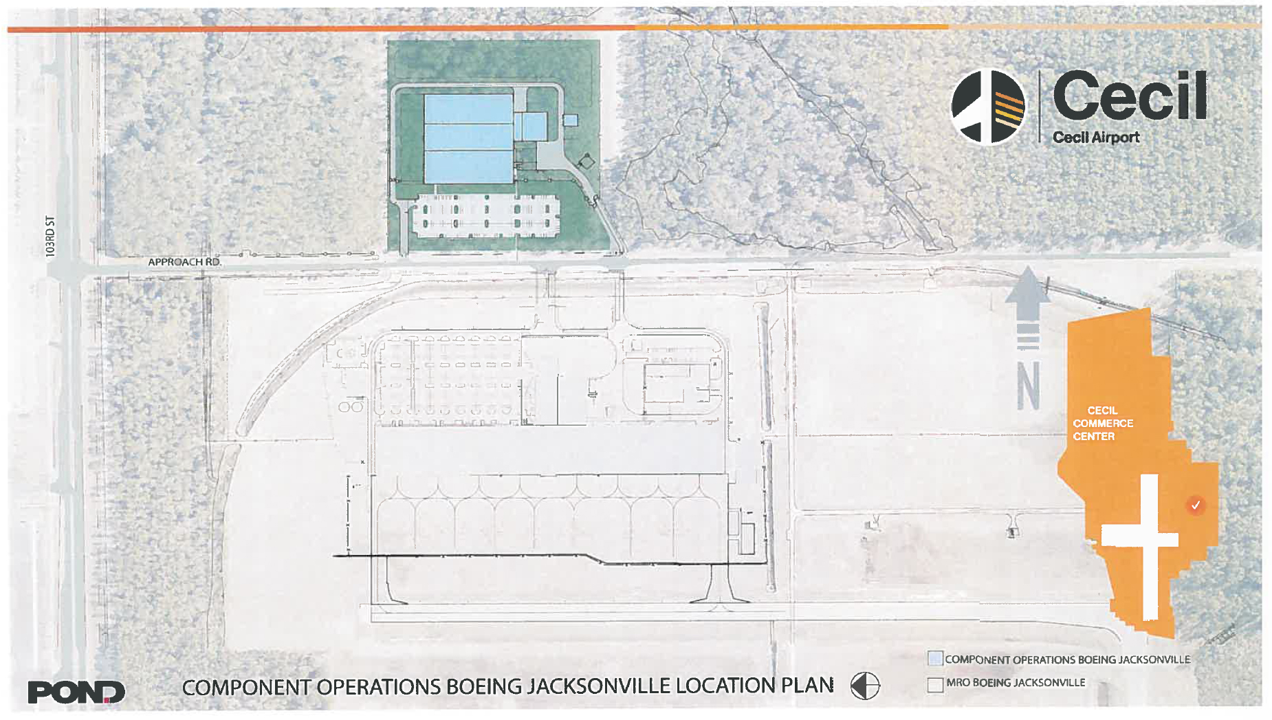 The Scannell site is north of the 400,600-square-foot project the Jacksonville Aviation Authority is building for Boeing at Cecil Airport