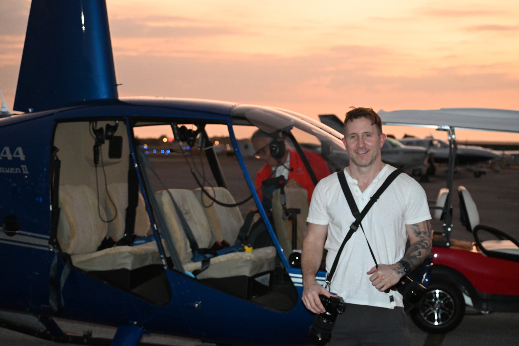 John Kincaid contracted Sarasota Helicopter Tours to get him in the air back in February. (Photo by Spencer Fordin)