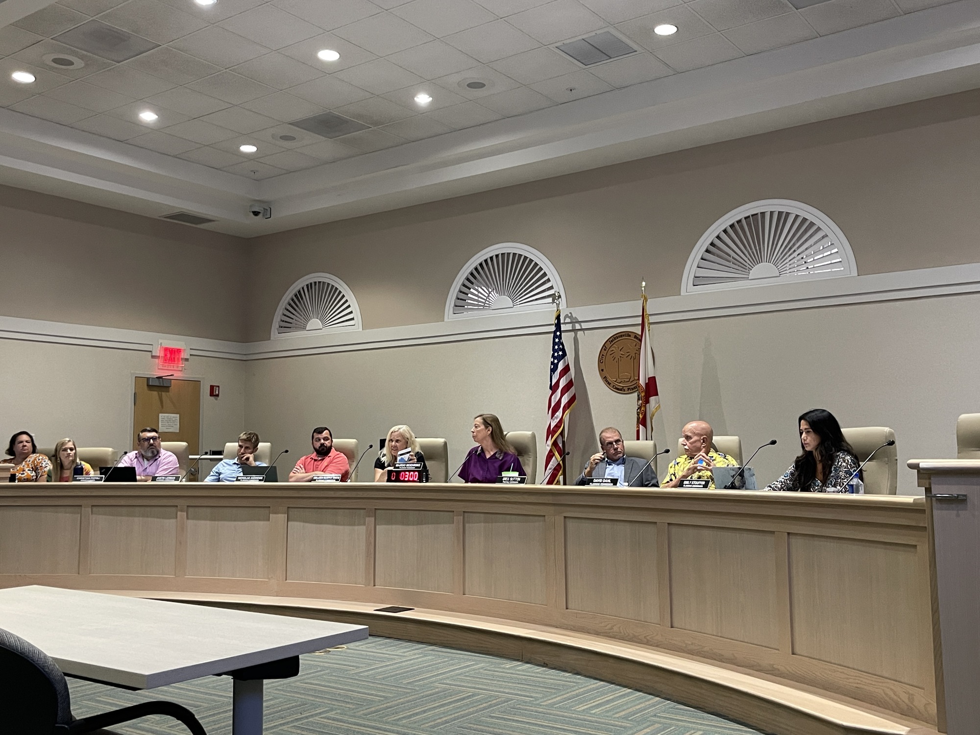 The Jacksonville Beach Planning Commission rejected a zoning and land use change to replace the Adventure Landing amusement and water park with apartments.