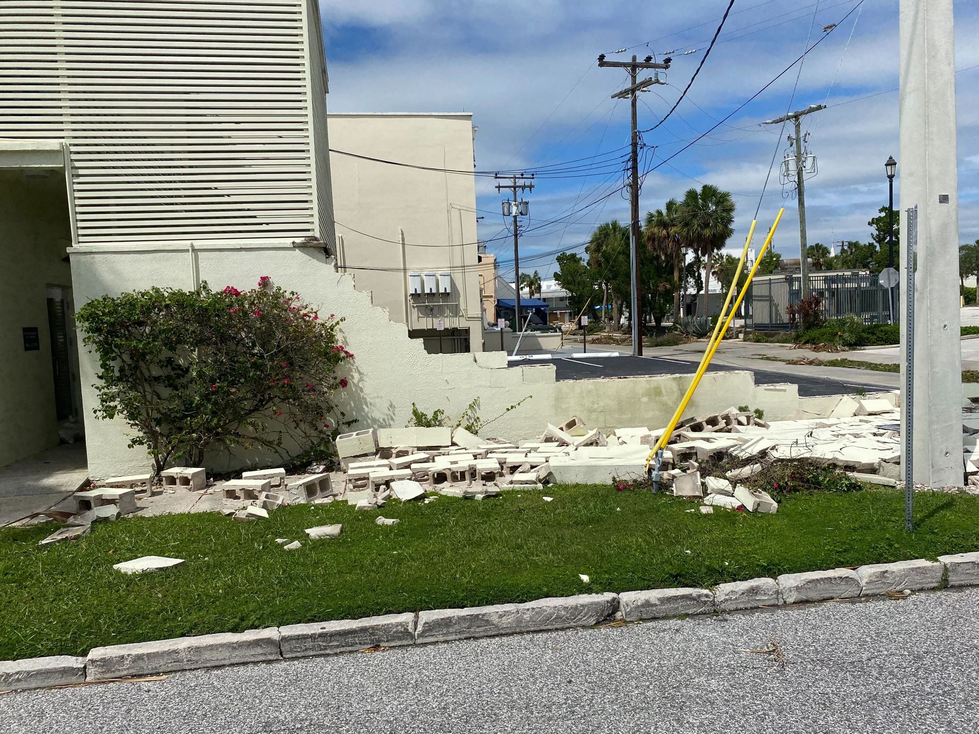 One business in the Circle experienced damage to an external wall. (Photo by Spencer Fordin)