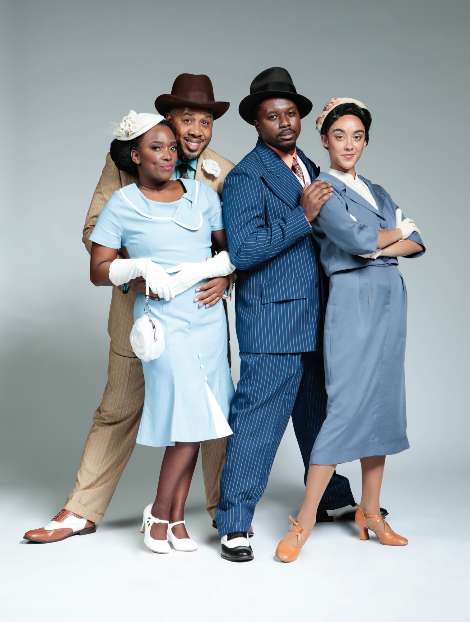 The cast of Guys and Dolls includes Marta McKinnon, Warren G. Nolan Jr., Brian L. Boyd and Kirstin Angelina Henry. (Photo by Sorcha Augustine)