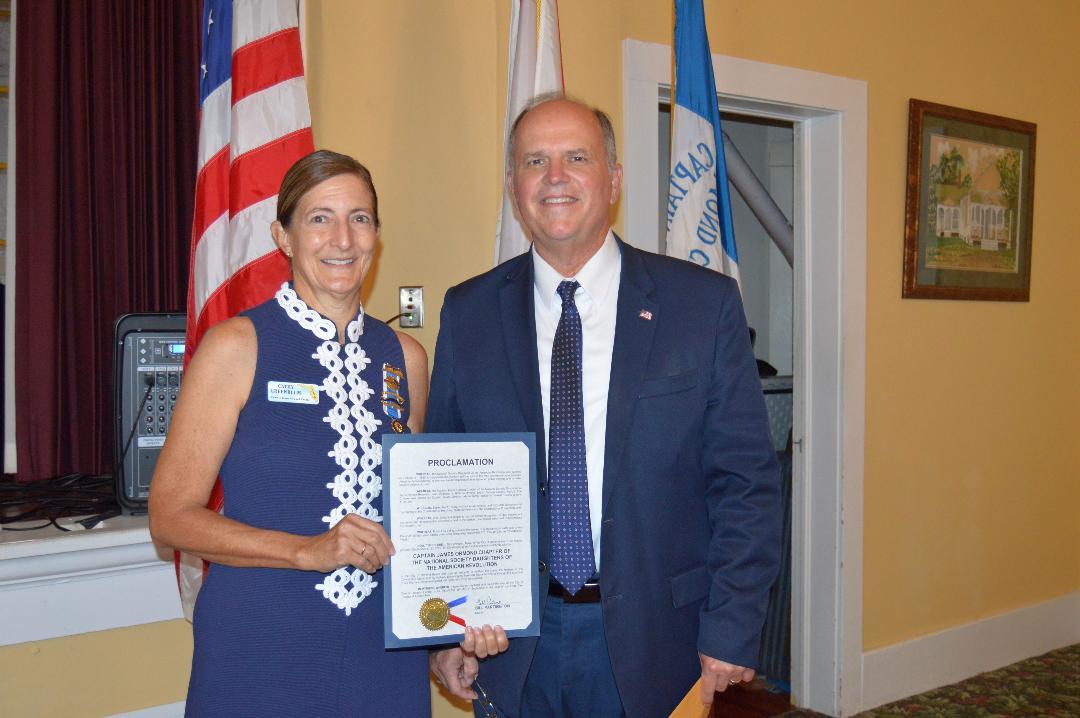 Cathy Greenblum, regent of the Capt. James Ormond Chapter of the DAR; and Ormond Beach Mayor Bill Partington. Courtesy photo