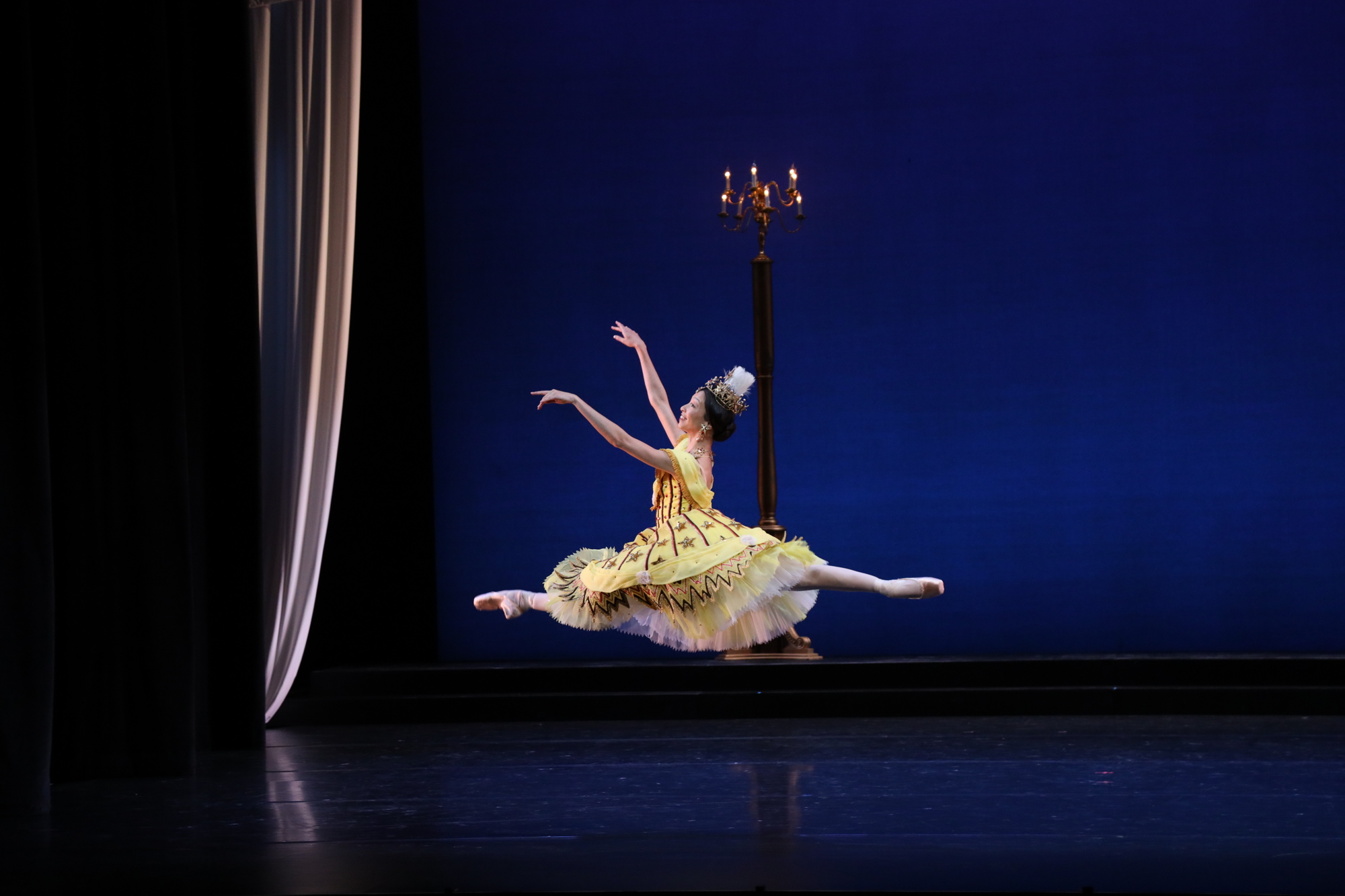 Macarena Giménez flies across the stage at the Joyce Theater. (Photo by Frank Atura)