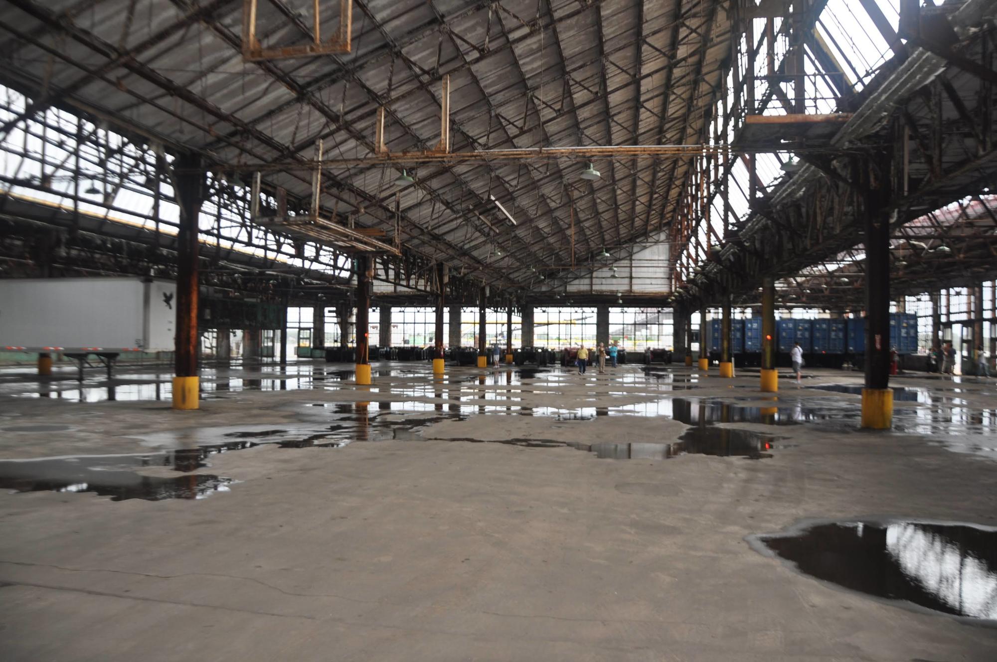 Inside the former Ford Motor Co. factory.