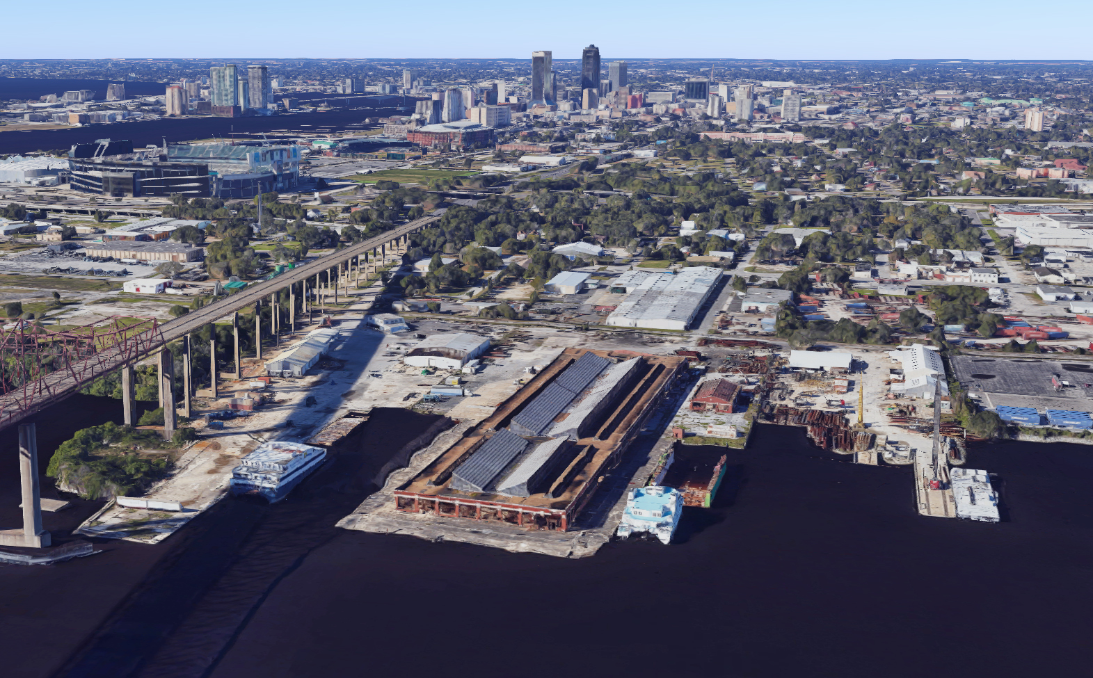 The former former Ford Motor Co. factory is east of Downtown Jacksonville. (Google)