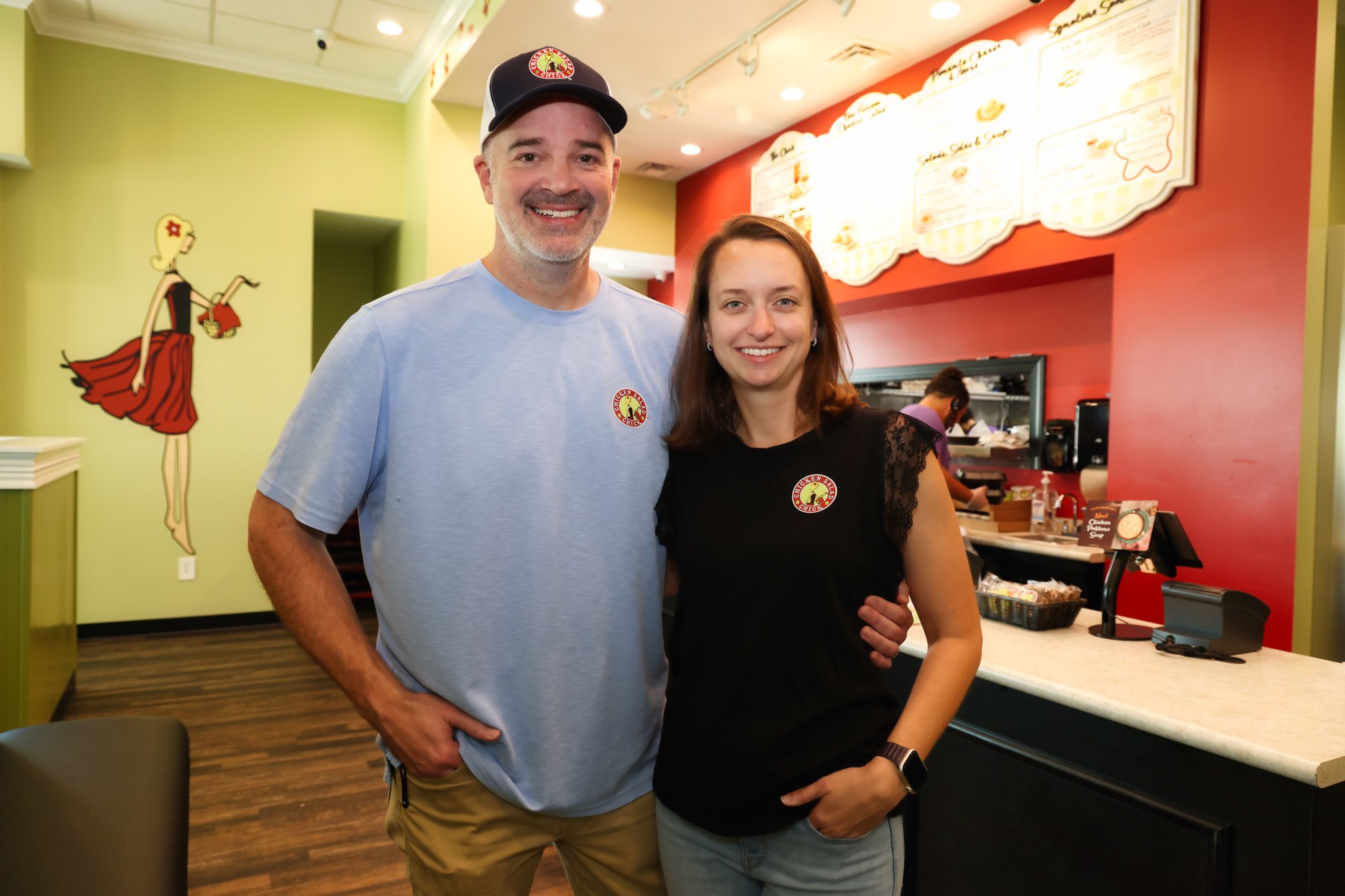 Kendal Potesta and Scott Pace plan to open six Chicken Salad Chick locations in Southwest Florida. (Stefania Pifferi.)