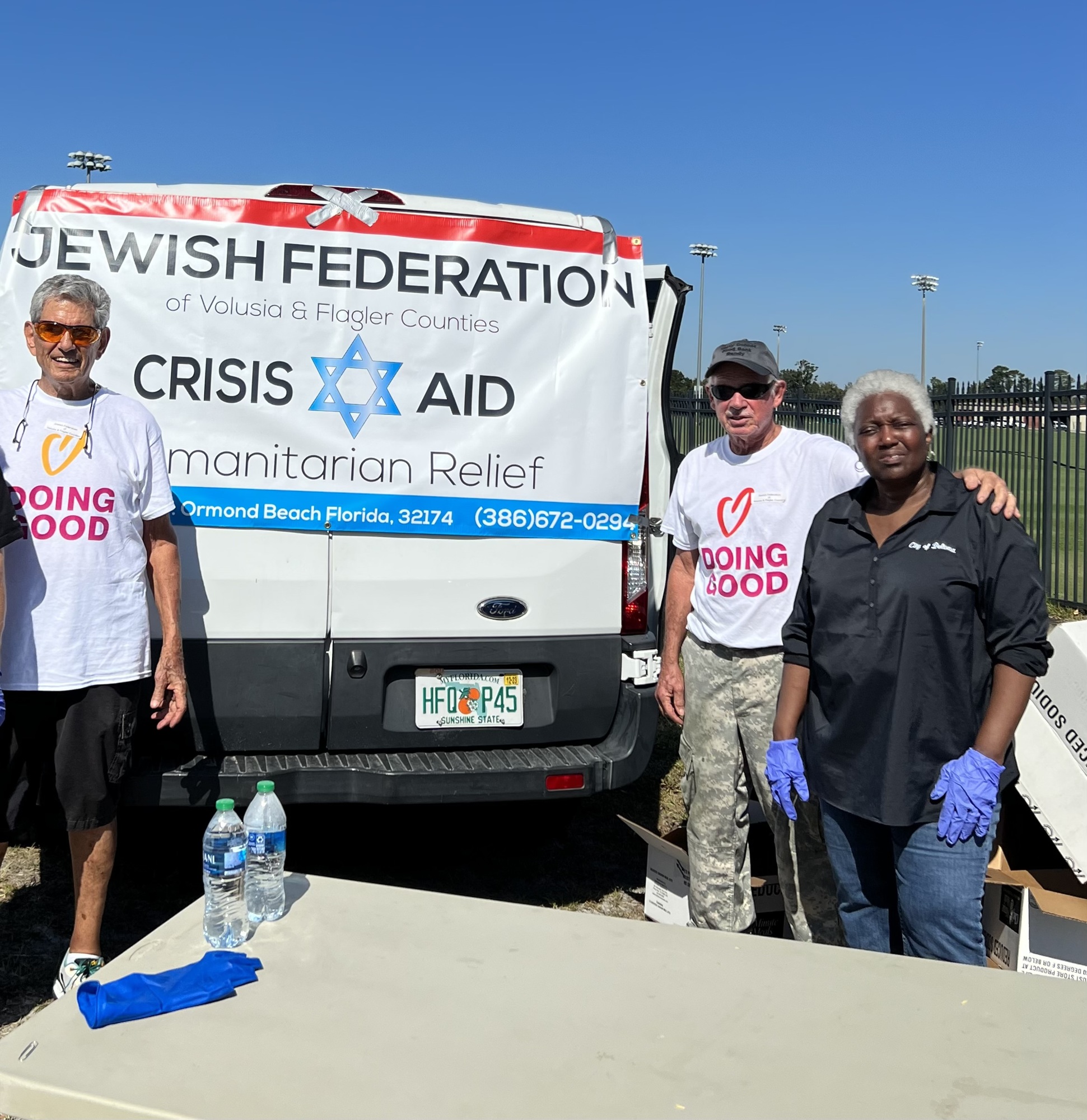 Jewish Federation President Marvin Miller, volunteer Randy McDonald, & Angelia Briggs, community development manager for the city of Deltona. Courtesy photo