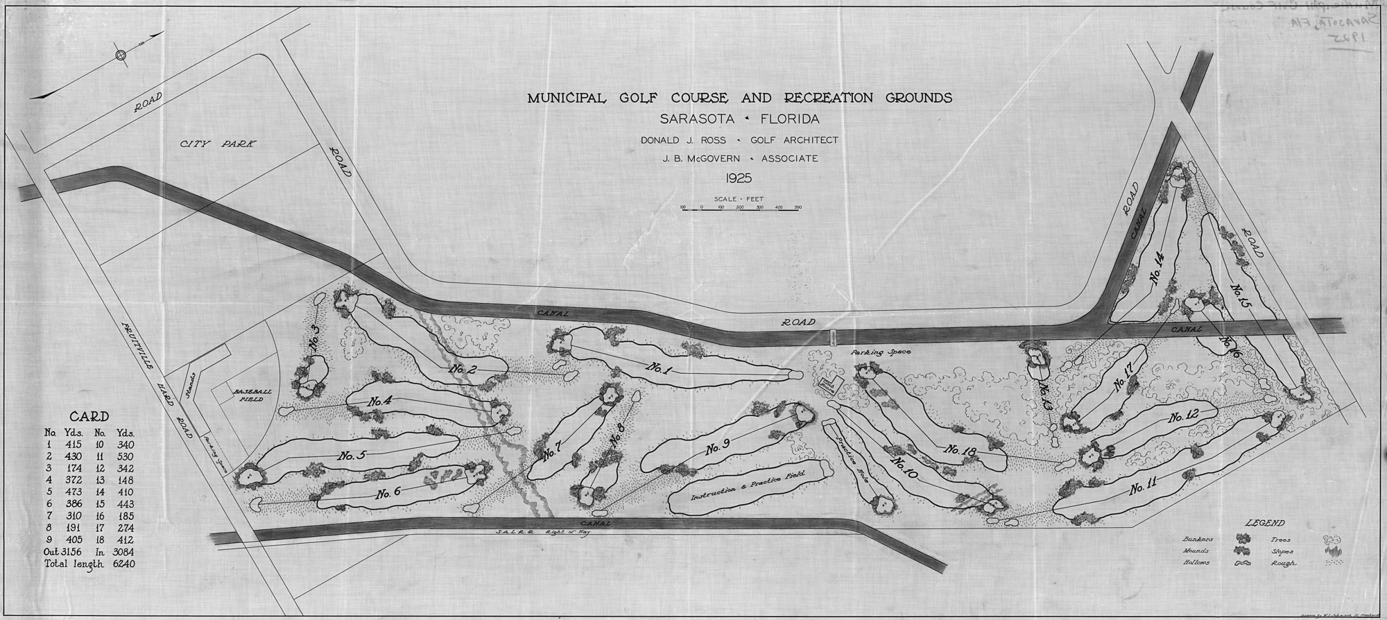 The Donald Ross layout of the Bobby Jones Golf Complex shows the original 18 holes that are being restored by golf course architect Richard Mandell. (Courtesy image)