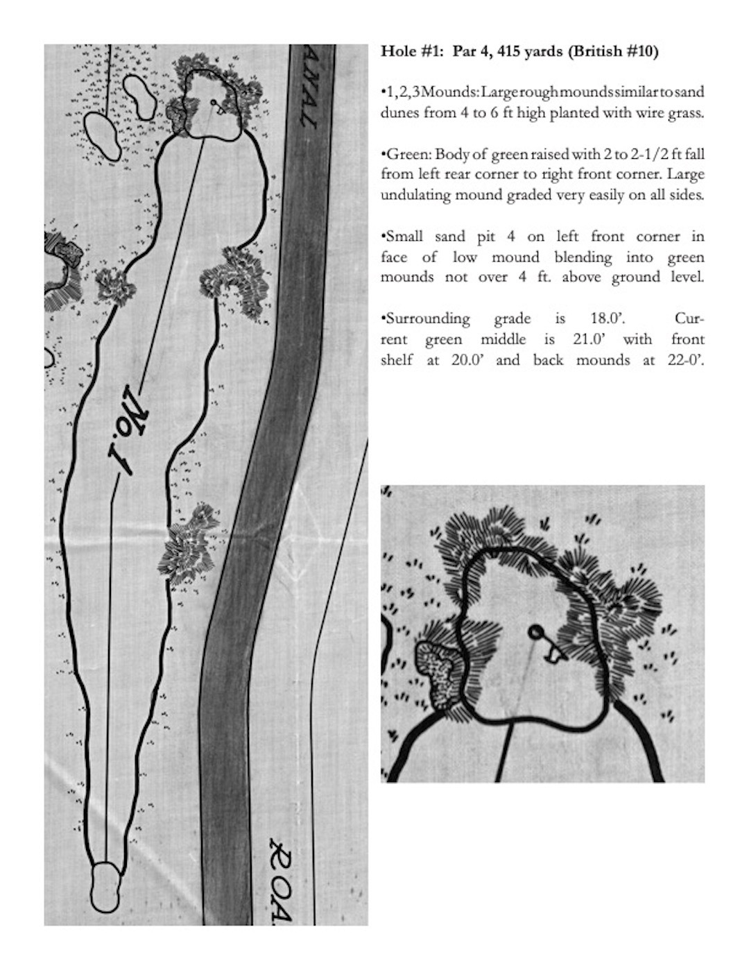 Hole No. 1 layout by Donald Ross. (Courtesy image)