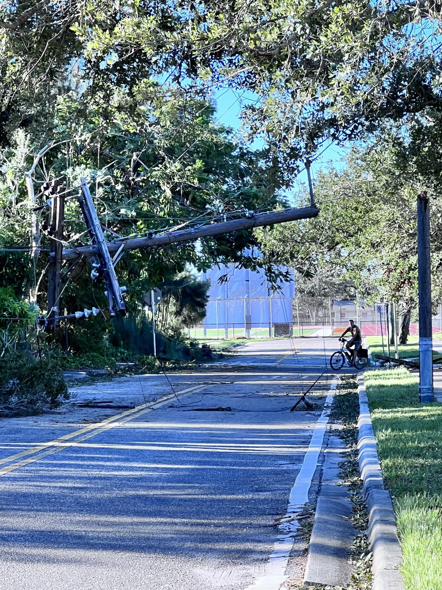 u/Ieathummus shared this photo on Reddit at 9:30 a.m. Friday of a downed power line near the downtown Publix off Wood Street.