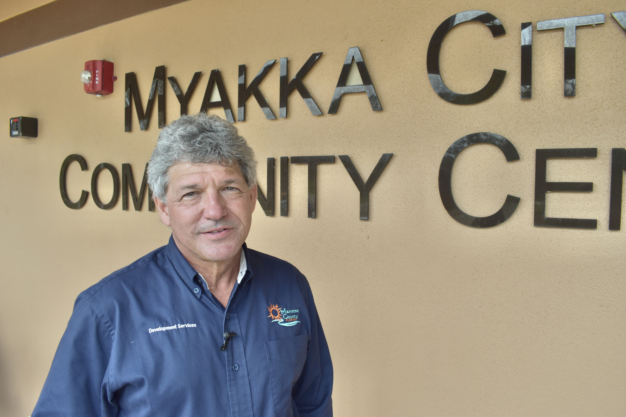 County Administrator Scott Hopes visited the Myakka City Community Center as emergency supplies were being distributed.