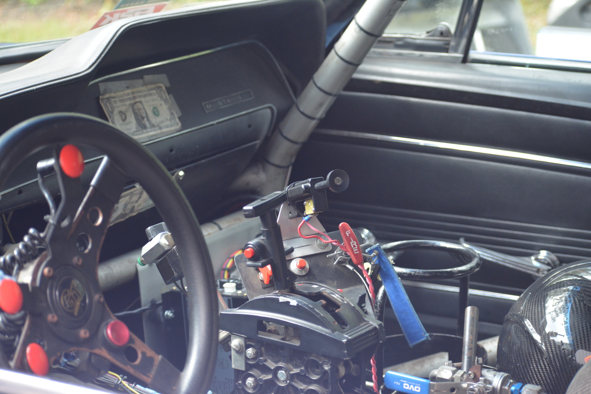 The inside of Faith Frost's 1967 Ford Mustang has everything needed for the drag strip. The car reached 126 mph in her win at FL2K on Oct. 8-9.  (Photo by Ryan Kohn)