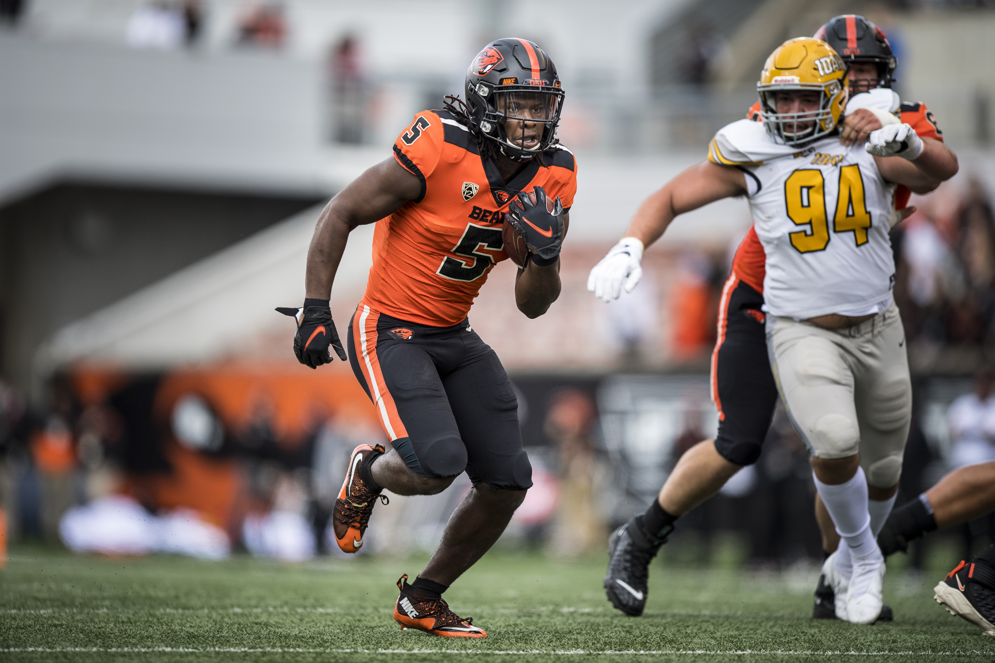 Former Braden River football player Deshaun Fenwick, a junior at Oregon State, has four touchdowns in 2022. (Courtesy photo.)