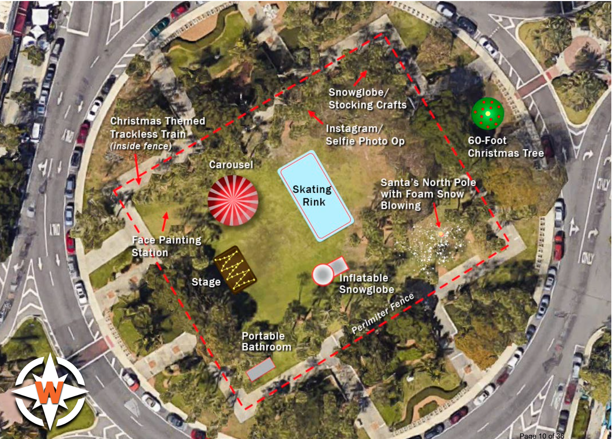 A site map shows the proposed layout of the winter festival in St. Armands  Circle.