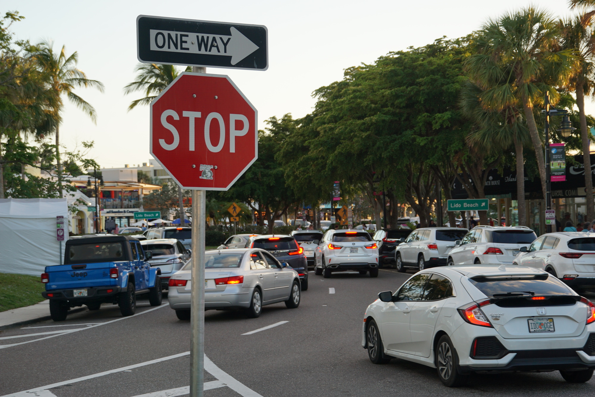 Traffic to and from Longboat Key through St. Armands Circle, as seen Saturday, Nov. 12, is a concern of town residents. (Eric Garwood)